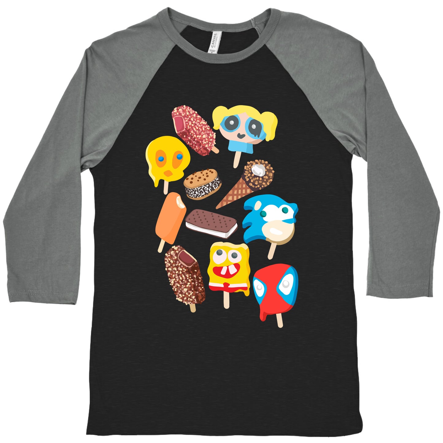 Ice Cream Truck Treats Pattern Baseball Tee