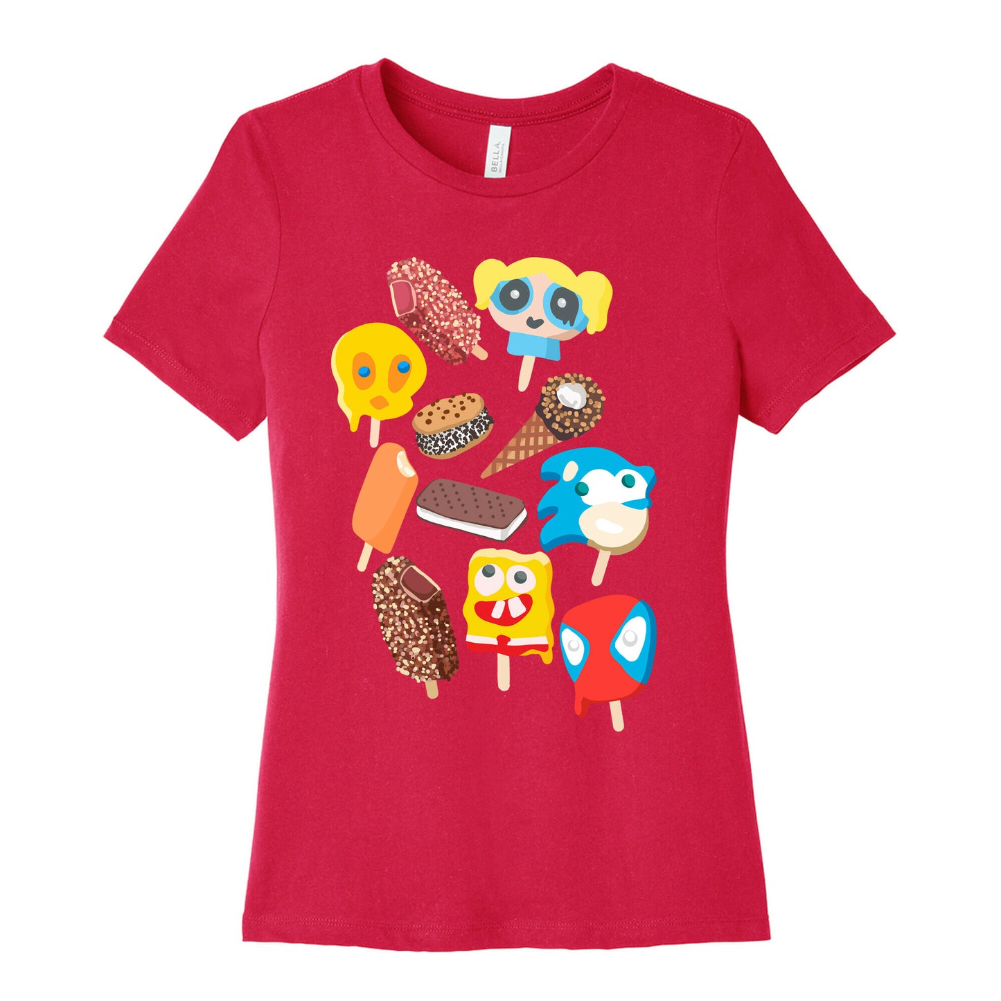 Ice Cream Truck Treats Pattern Women's Cotton Tee