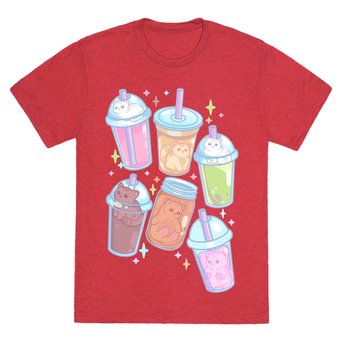 Kawaii Cat Cafe Drinks Unisex Triblend Tee