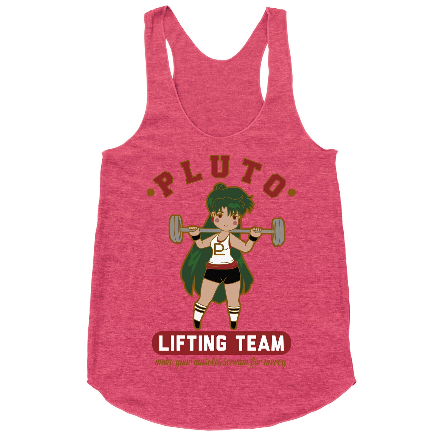 Pluto Lifting Team Parody Racerback Tank
