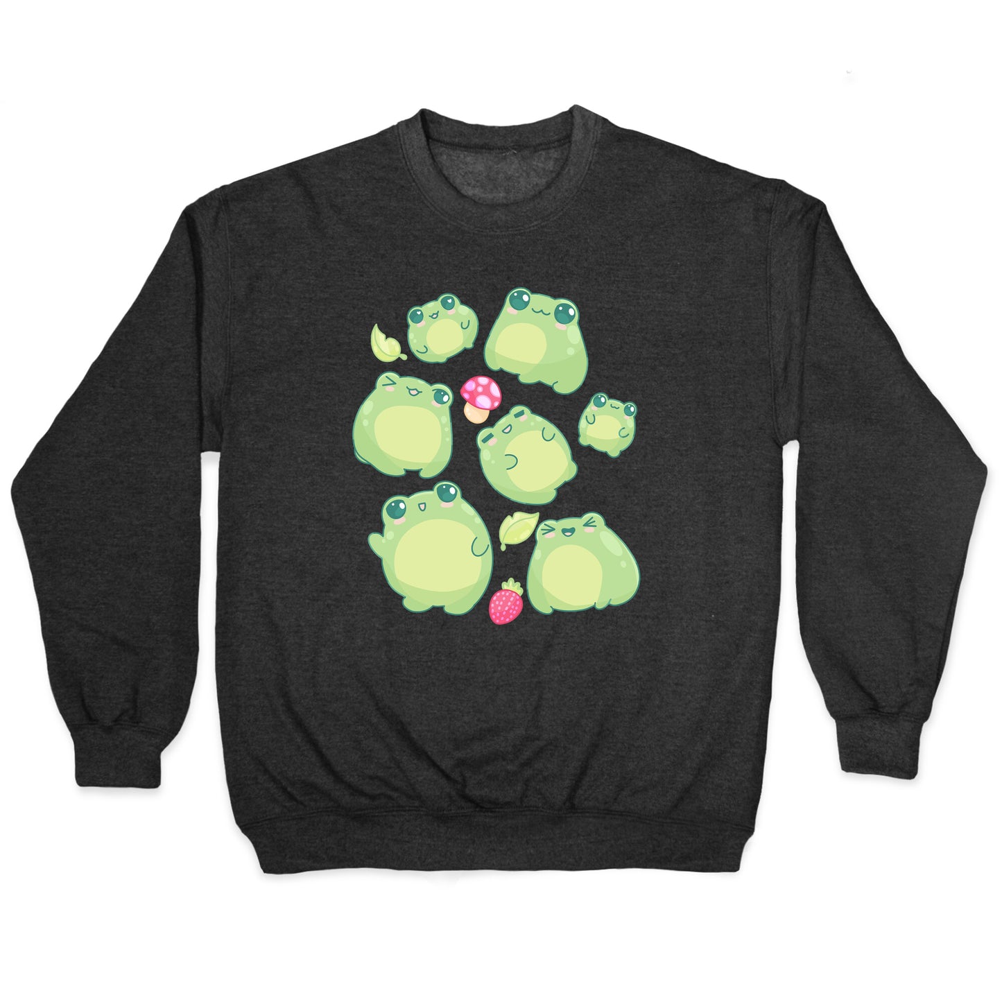 Kawaii Frogs Pattern Crewneck Sweatshirt