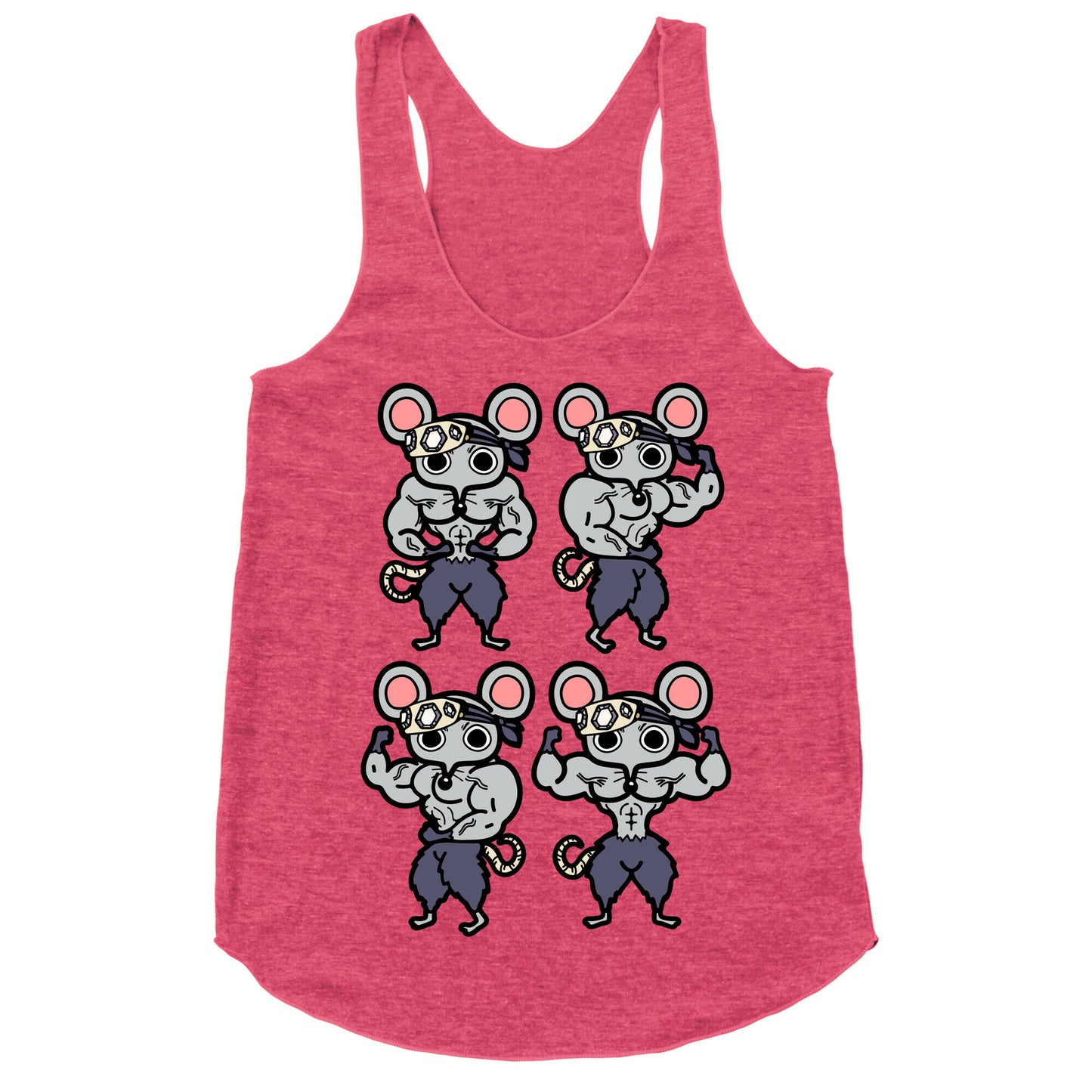 Muscle Mice Pattern Parody Racerback Tank