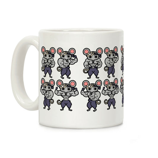 Muscle Mice Pattern Parody Coffee Mug