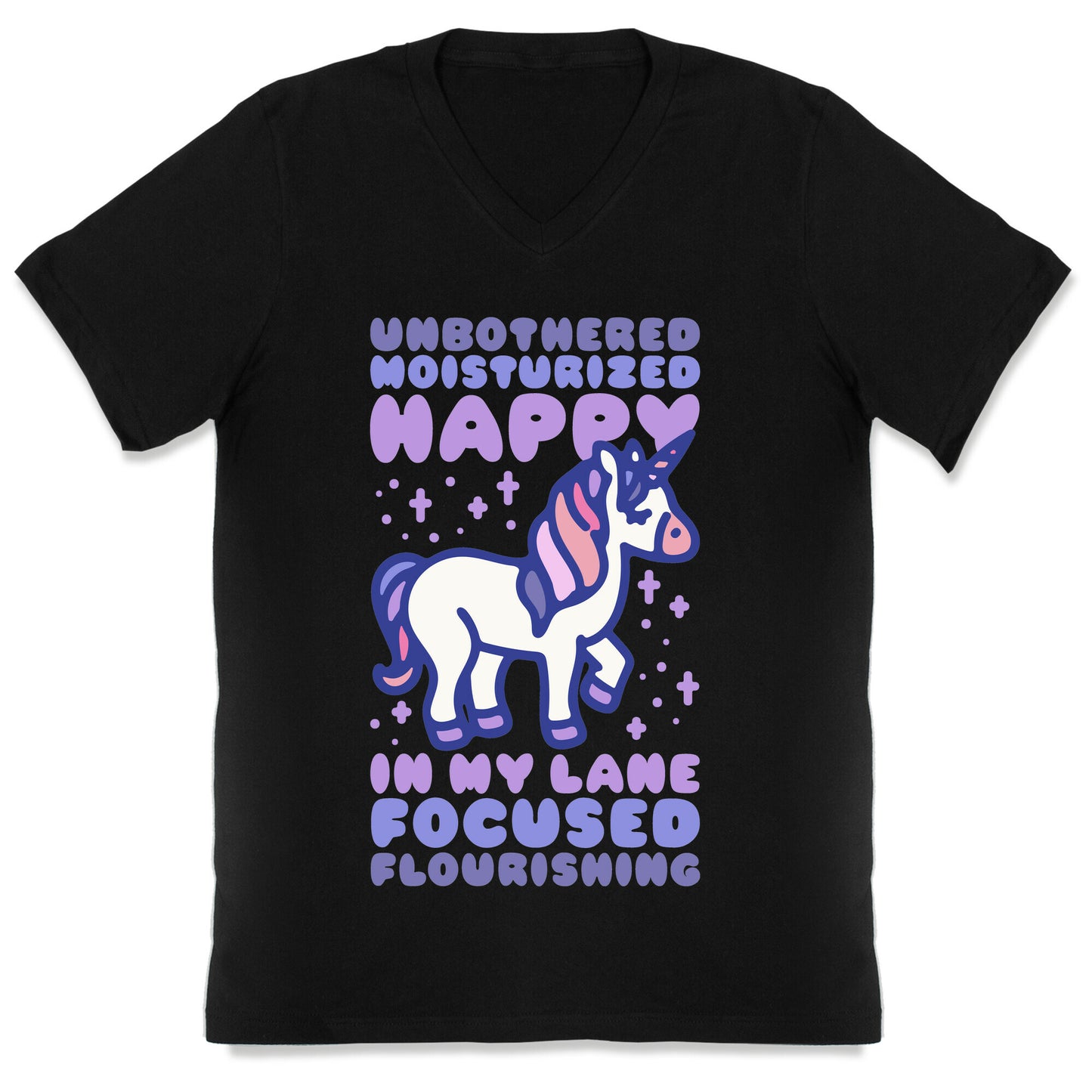 Unbothered Moisturized Happy Unicorn V-Neck