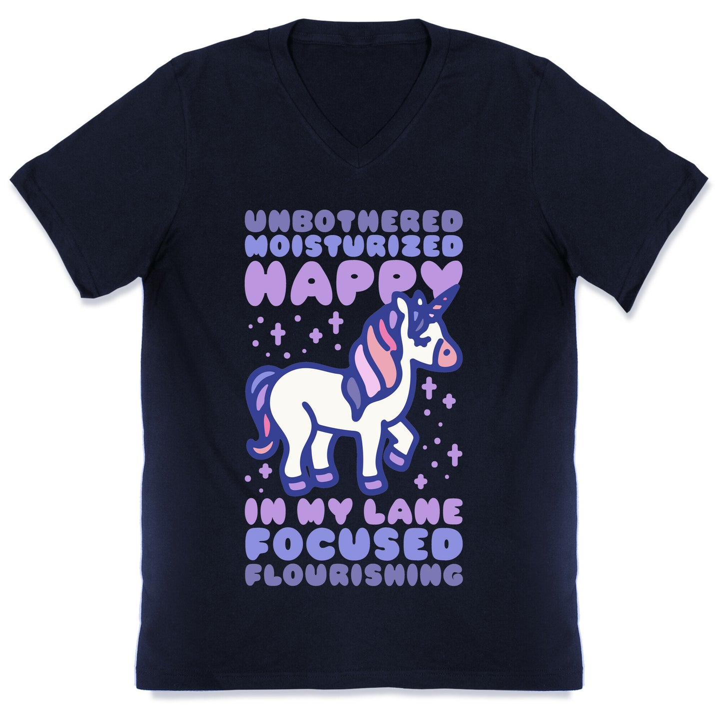 Unbothered Moisturized Happy Unicorn V-Neck