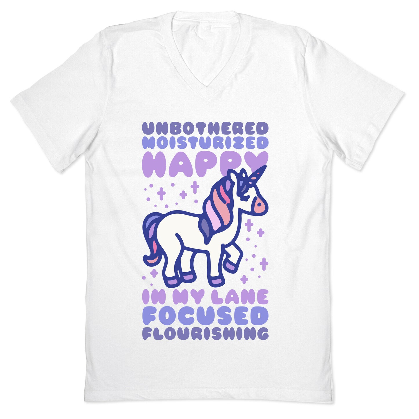Unbothered Moisturized Happy Unicorn V-Neck