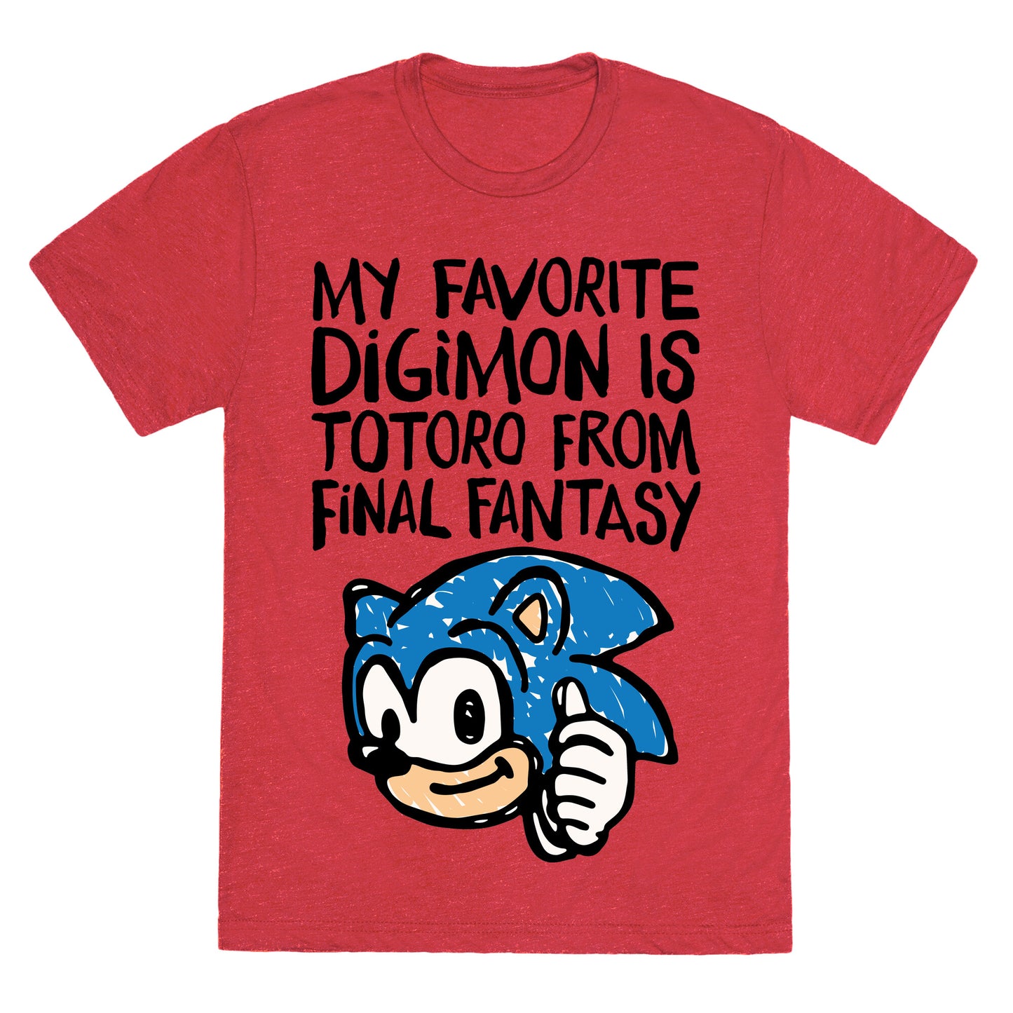 My Favorite Digimon Is Totoro From Final Fantasy Parody Unisex Triblend Tee