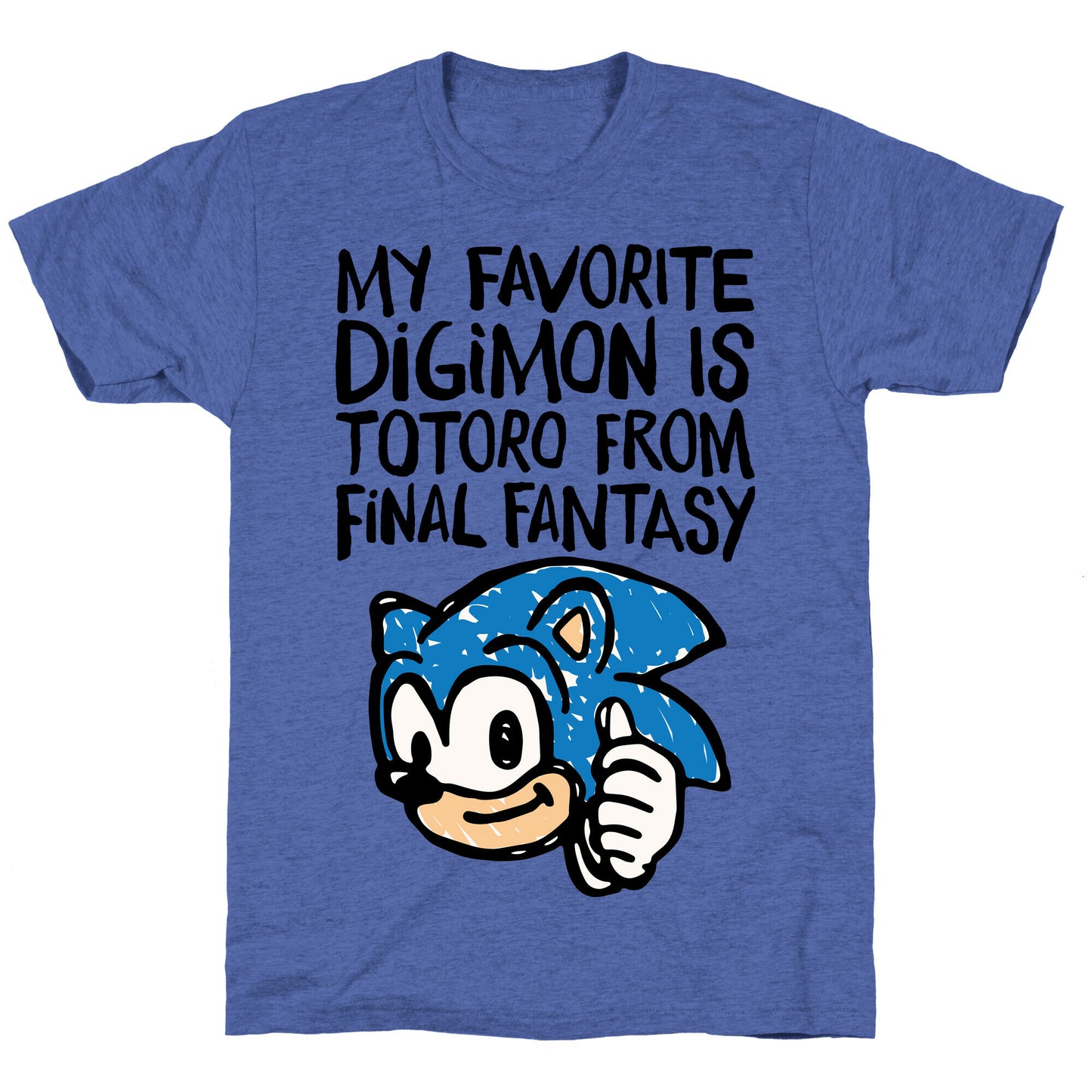 My Favorite Digimon Is Totoro From Final Fantasy Parody Unisex Triblend Tee
