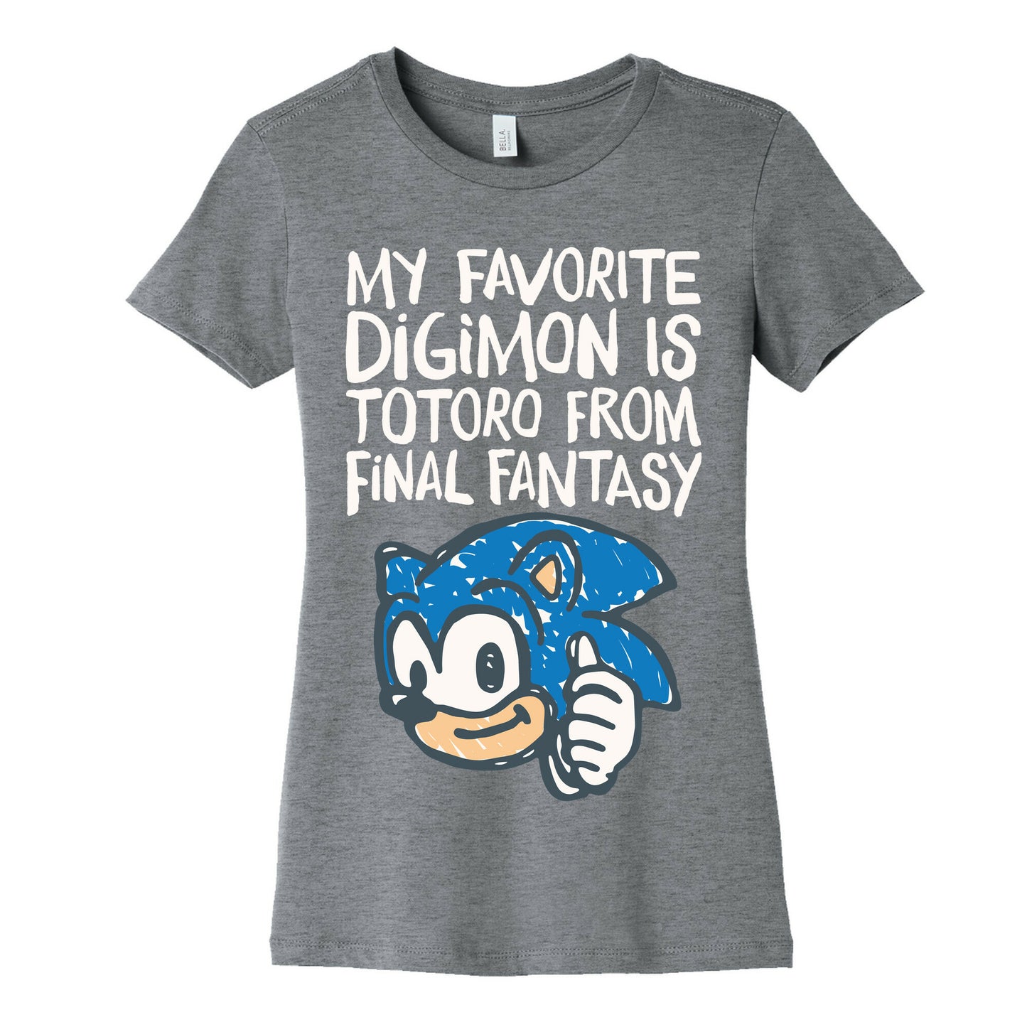 My Favorite Digimon Is Totoro From Final Fantasy Parody Women's Cotton Tee