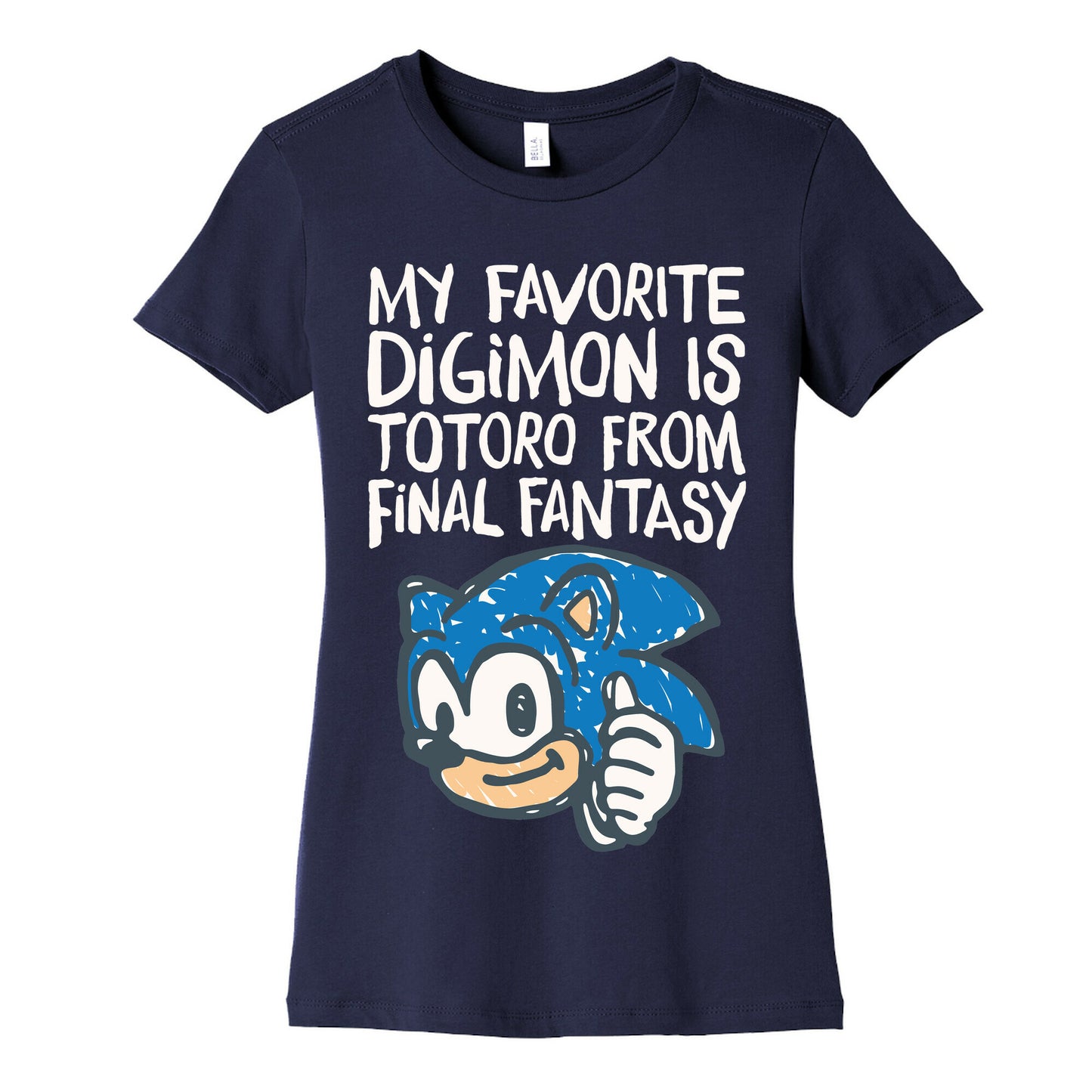 My Favorite Digimon Is Totoro From Final Fantasy Parody Women's Cotton Tee