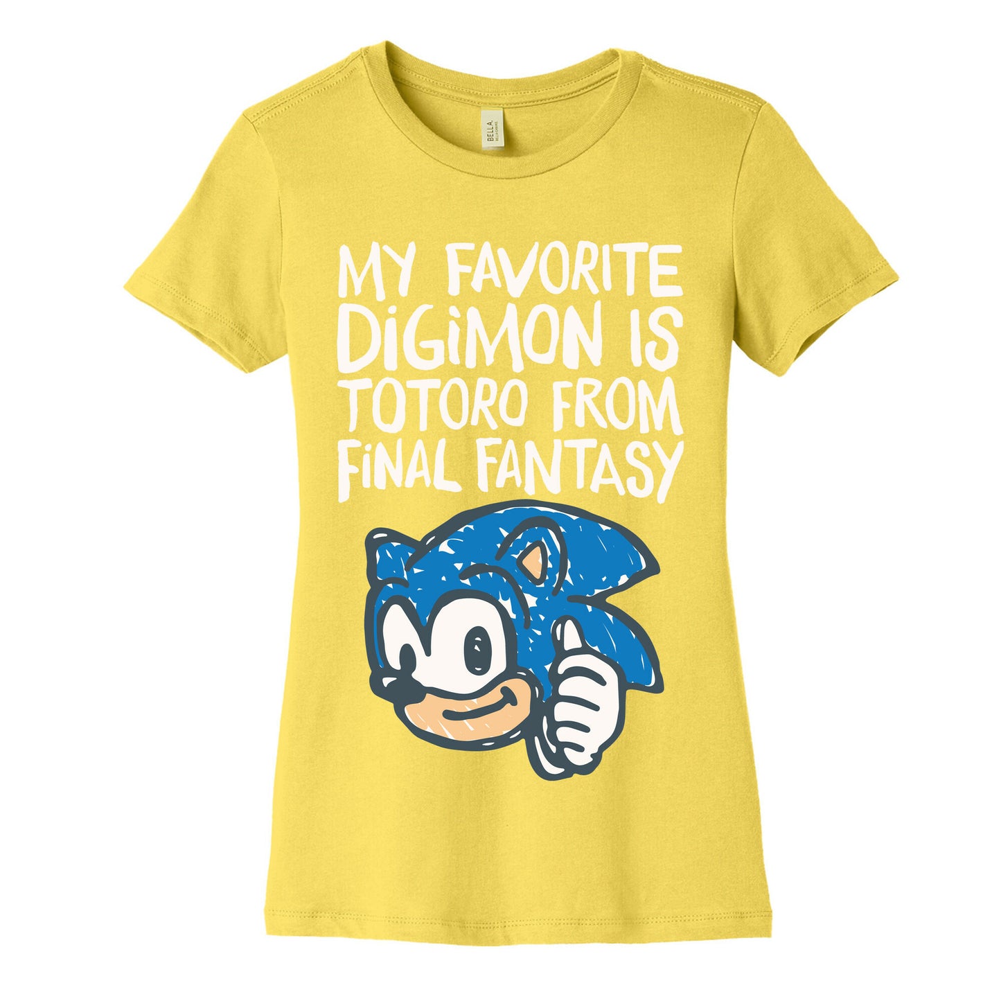 My Favorite Digimon Is Totoro From Final Fantasy Parody Women's Cotton Tee
