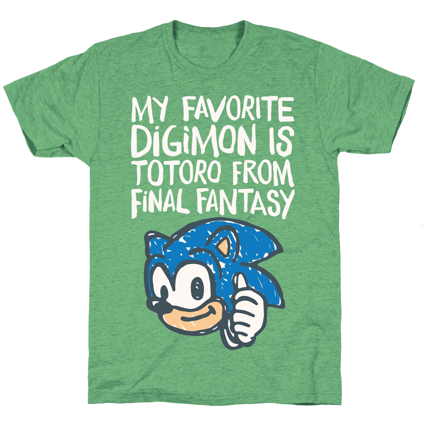 My Favorite Digimon Is Totoro From Final Fantasy Parody Unisex Triblend Tee