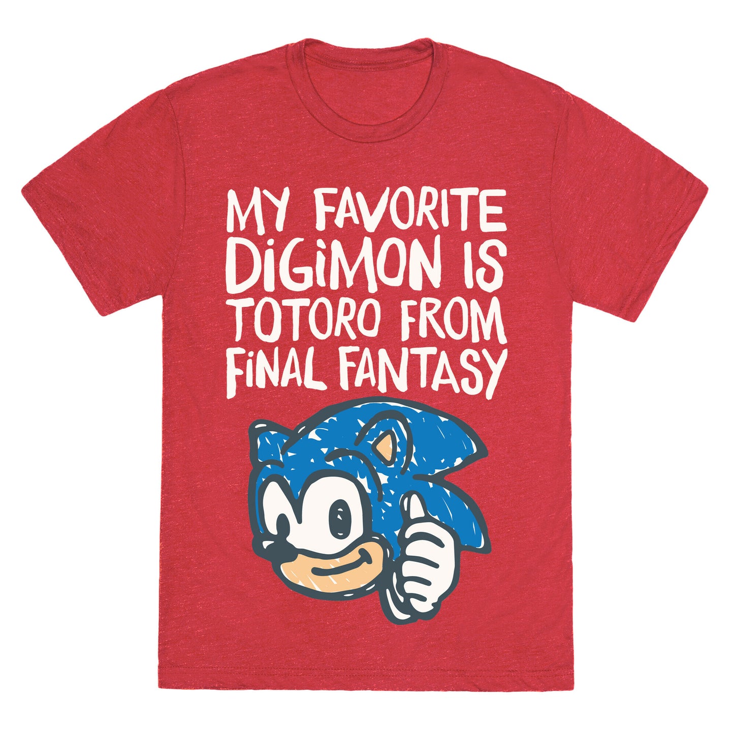 My Favorite Digimon Is Totoro From Final Fantasy Parody Unisex Triblend Tee