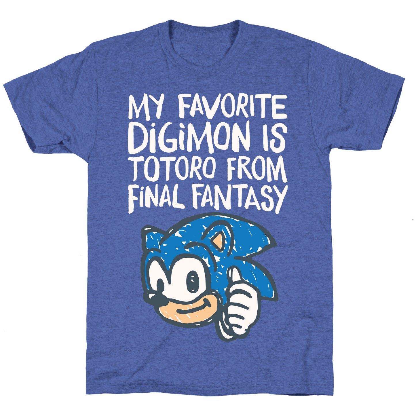 My Favorite Digimon Is Totoro From Final Fantasy Parody Unisex Triblend Tee