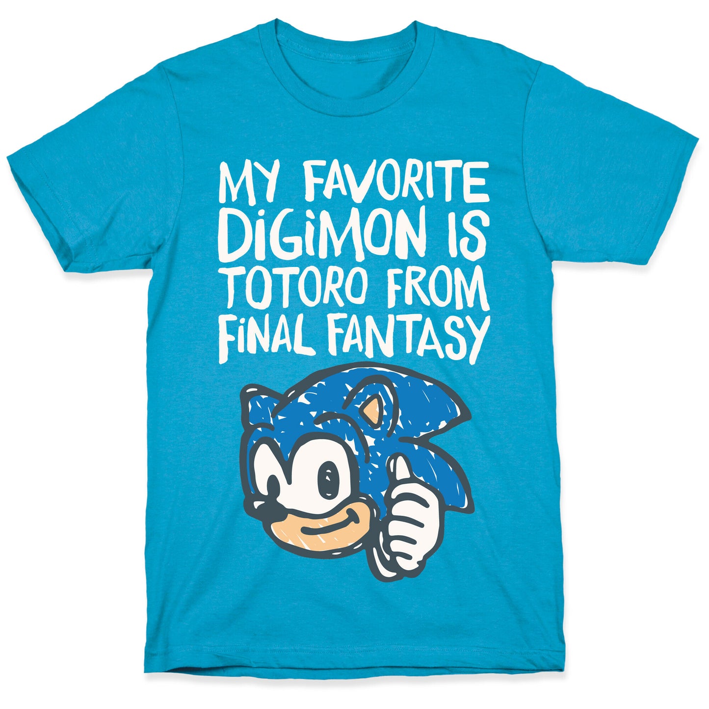 My Favorite Digimon Is Totoro From Final Fantasy Parody Unisex Triblend Tee