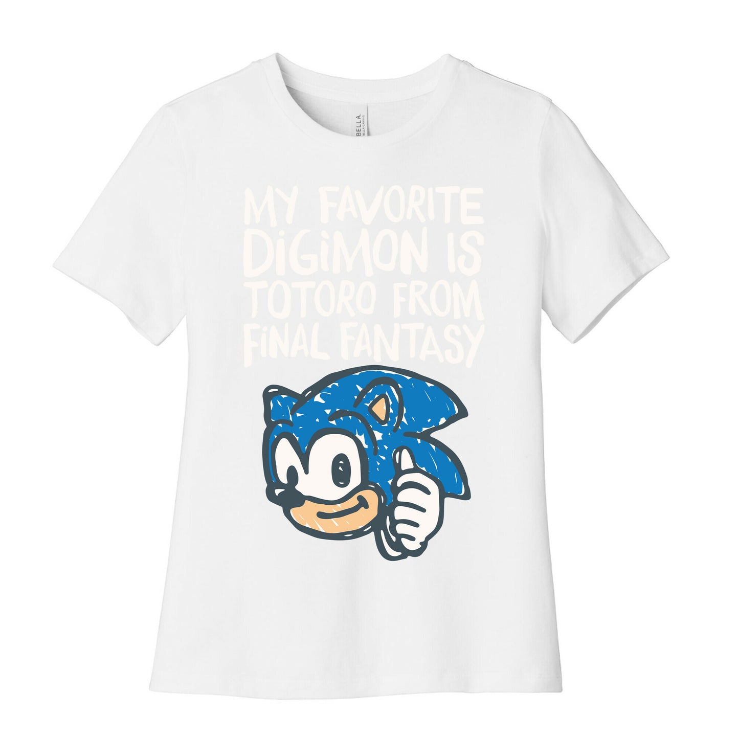 My Favorite Digimon Is Totoro From Final Fantasy Parody Women's Cotton Tee