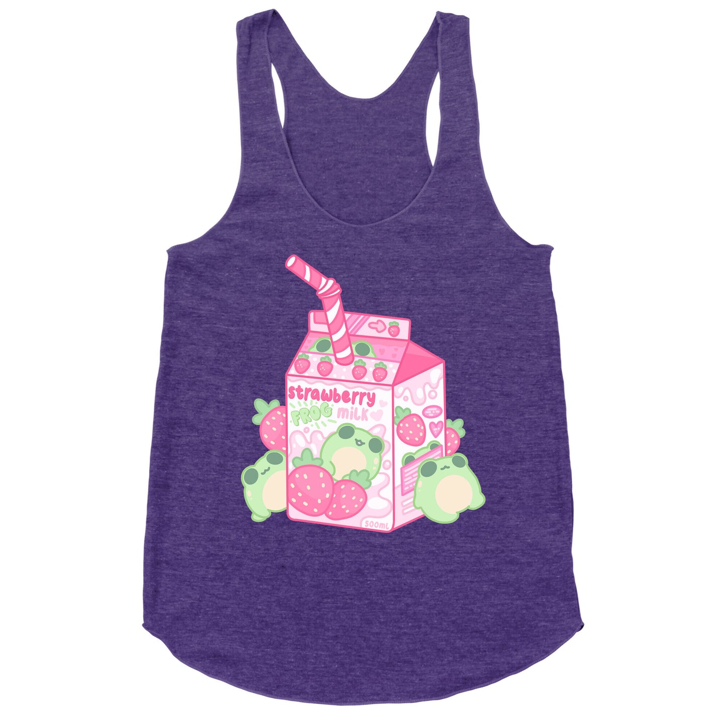 Kawaii Strawberry Frog Milk Racerback Tank