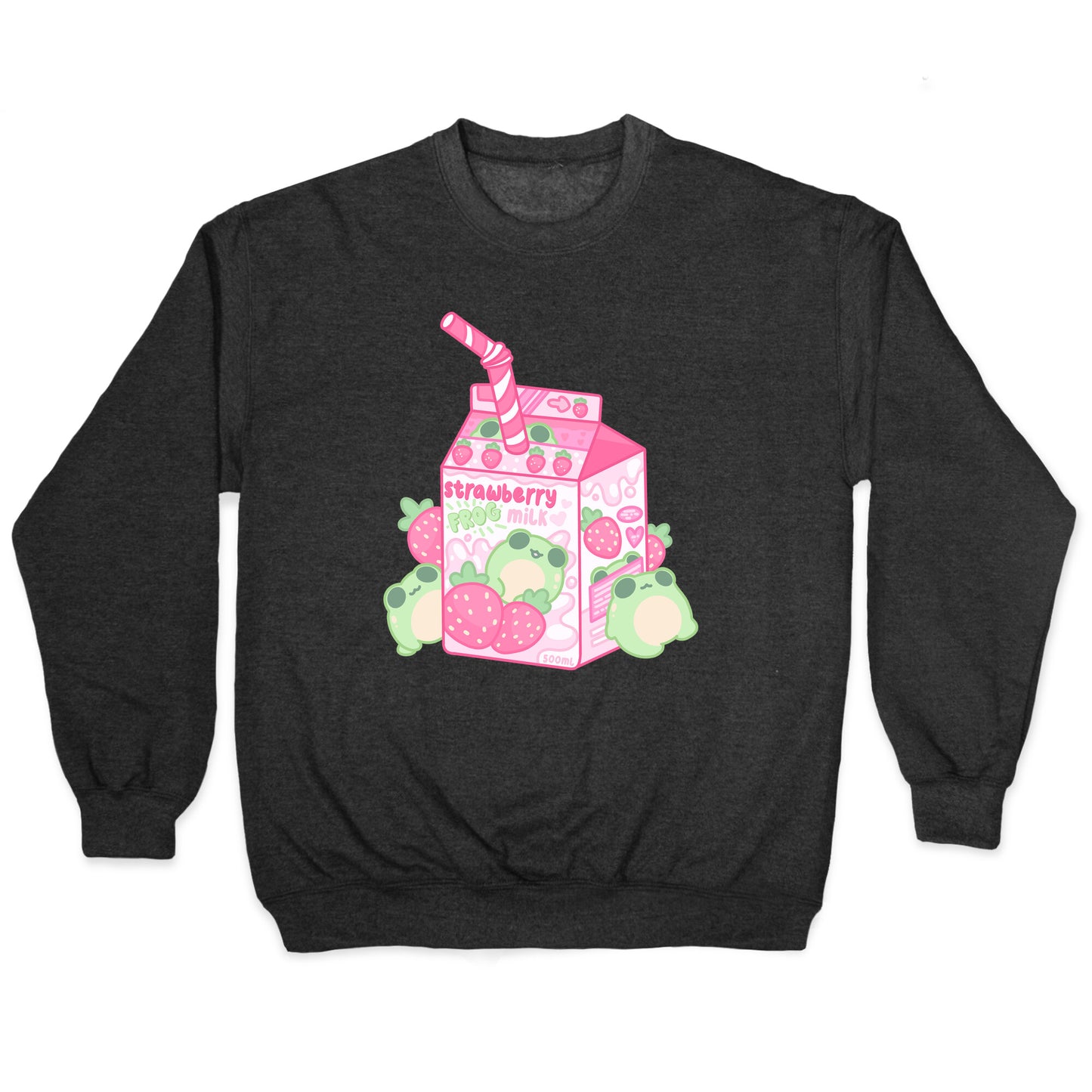 Kawaii Strawberry Frog Milk Crewneck Sweatshirt