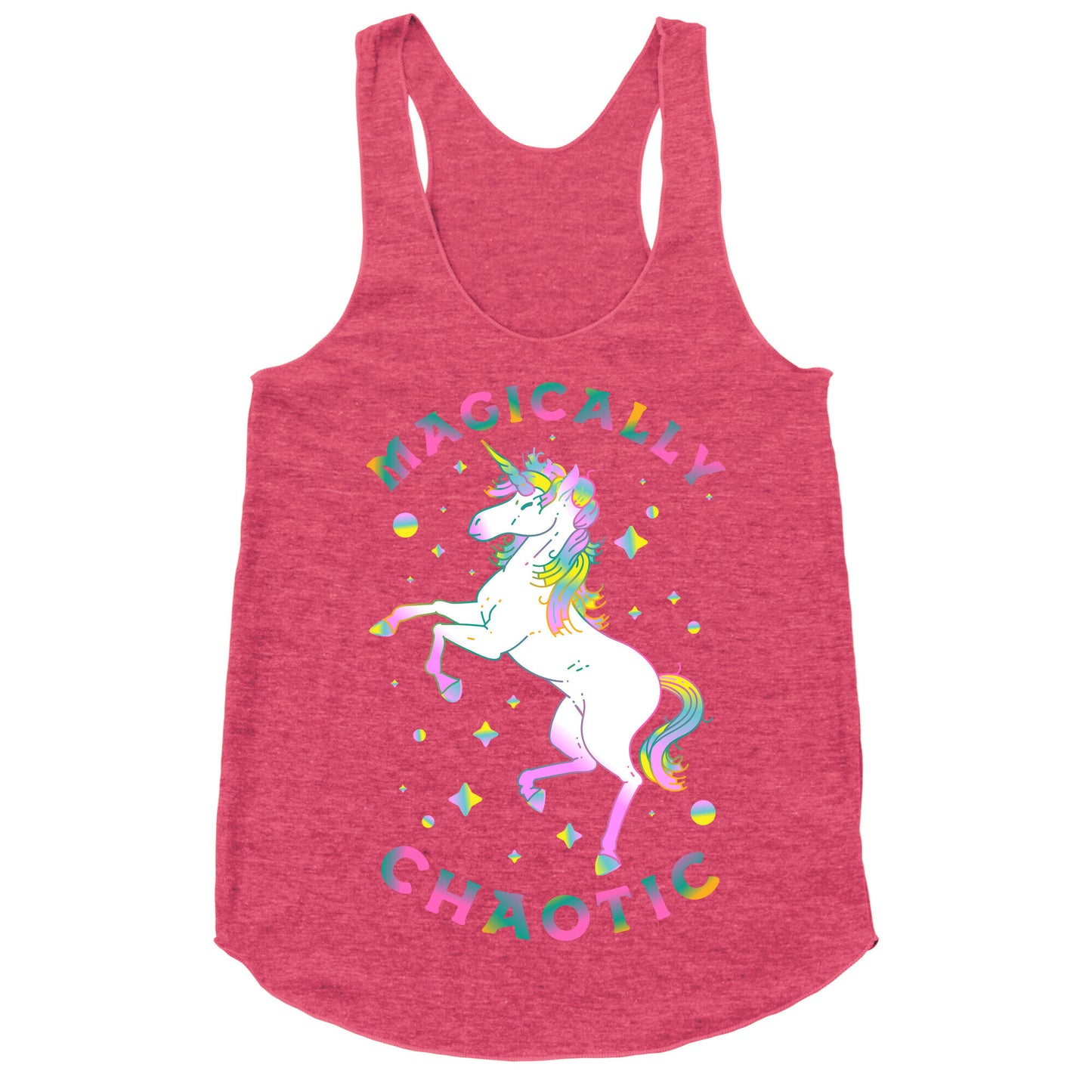 Magically Chaotic Unicorn Racerback Tank