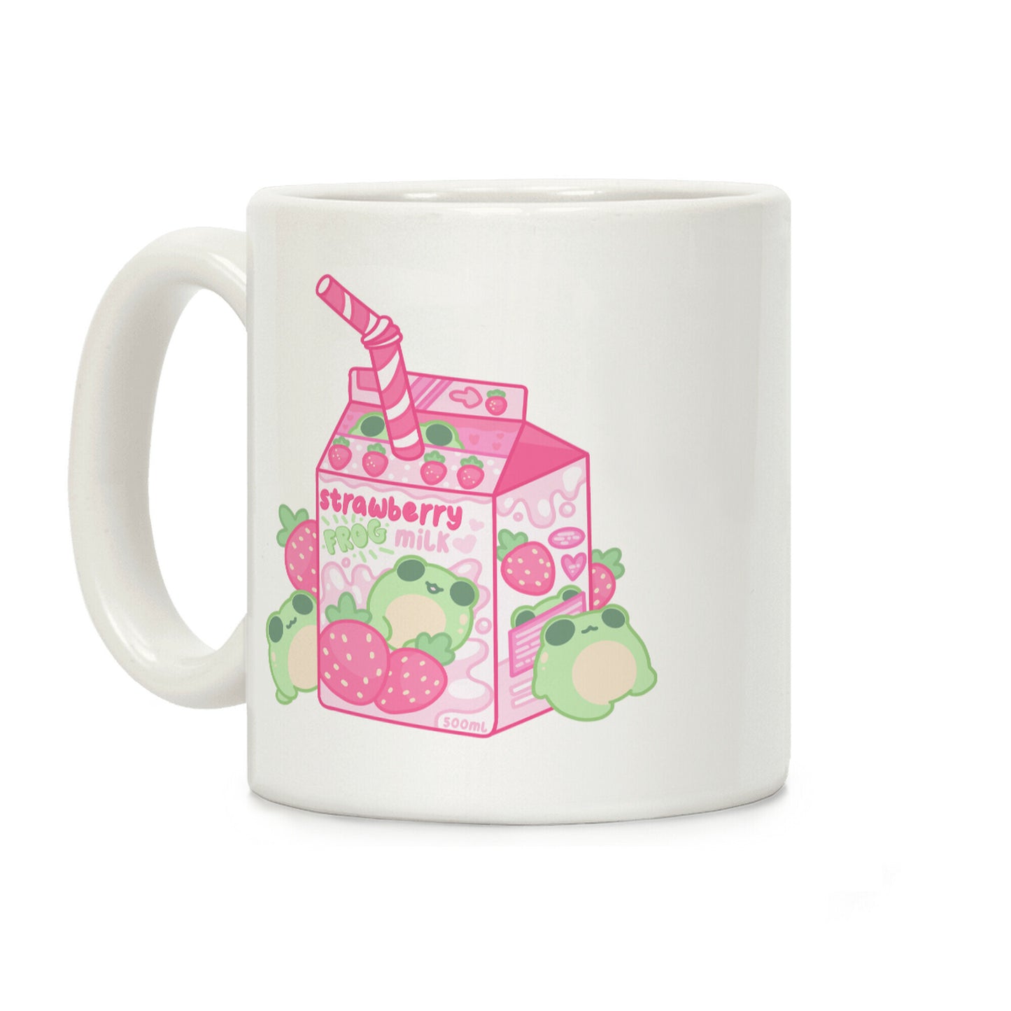 Kawaii Strawberry Frog Milk Coffee Mug