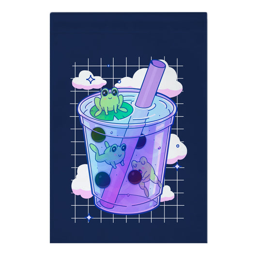 Kawaii Boba Frogs Garden Flag