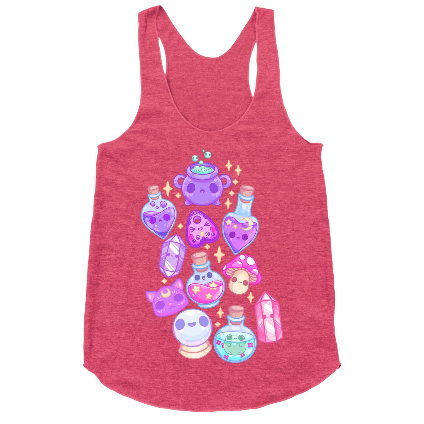 Kawaii Witchy Pattern Racerback Tank