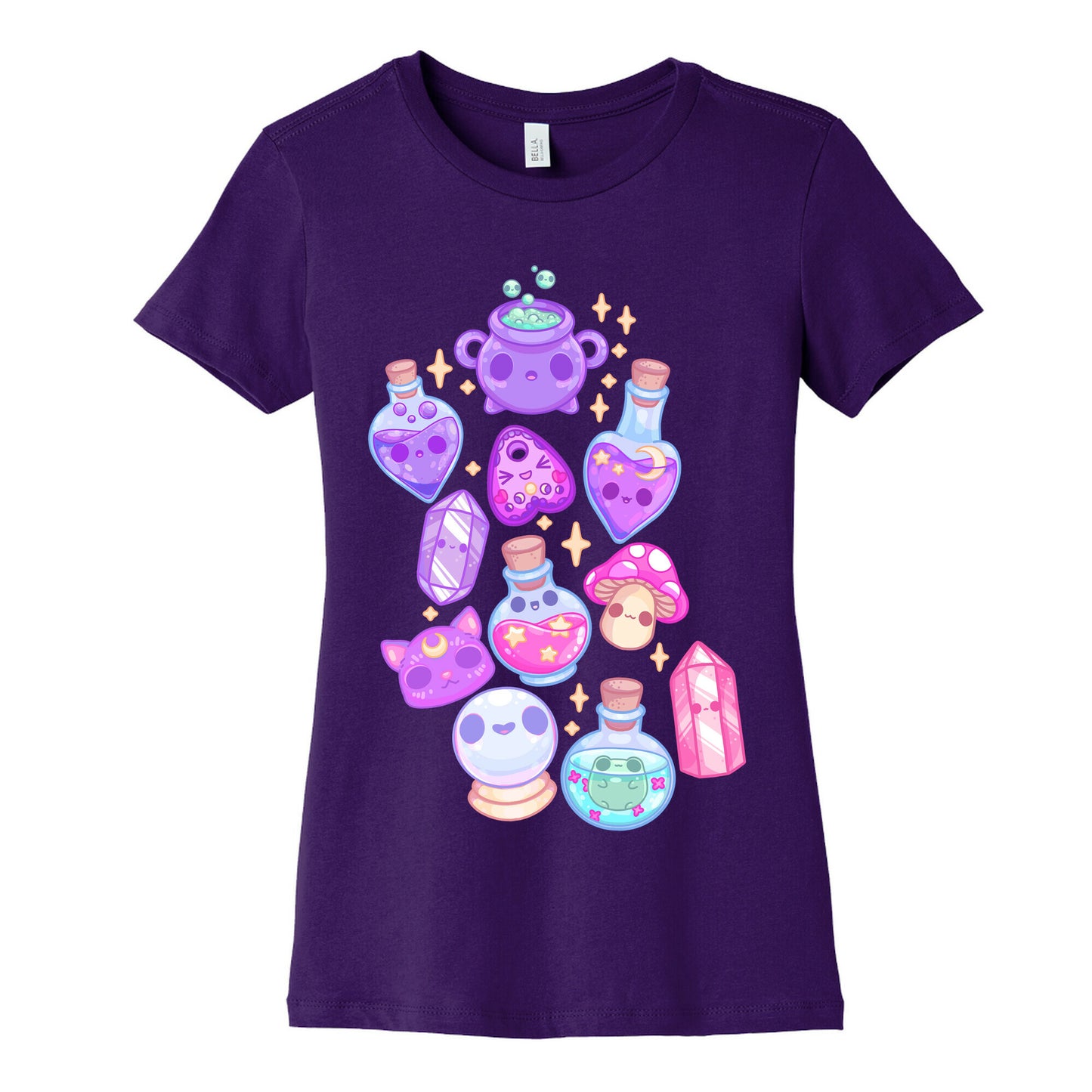 Kawaii Witchy Pattern Women's Cotton Tee