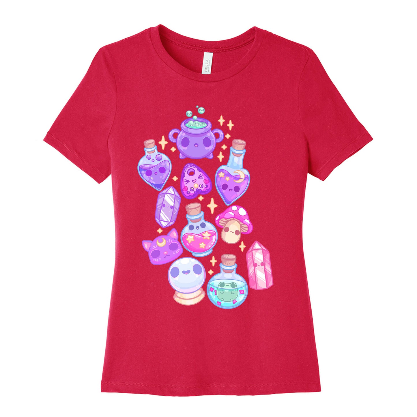 Kawaii Witchy Pattern Women's Cotton Tee