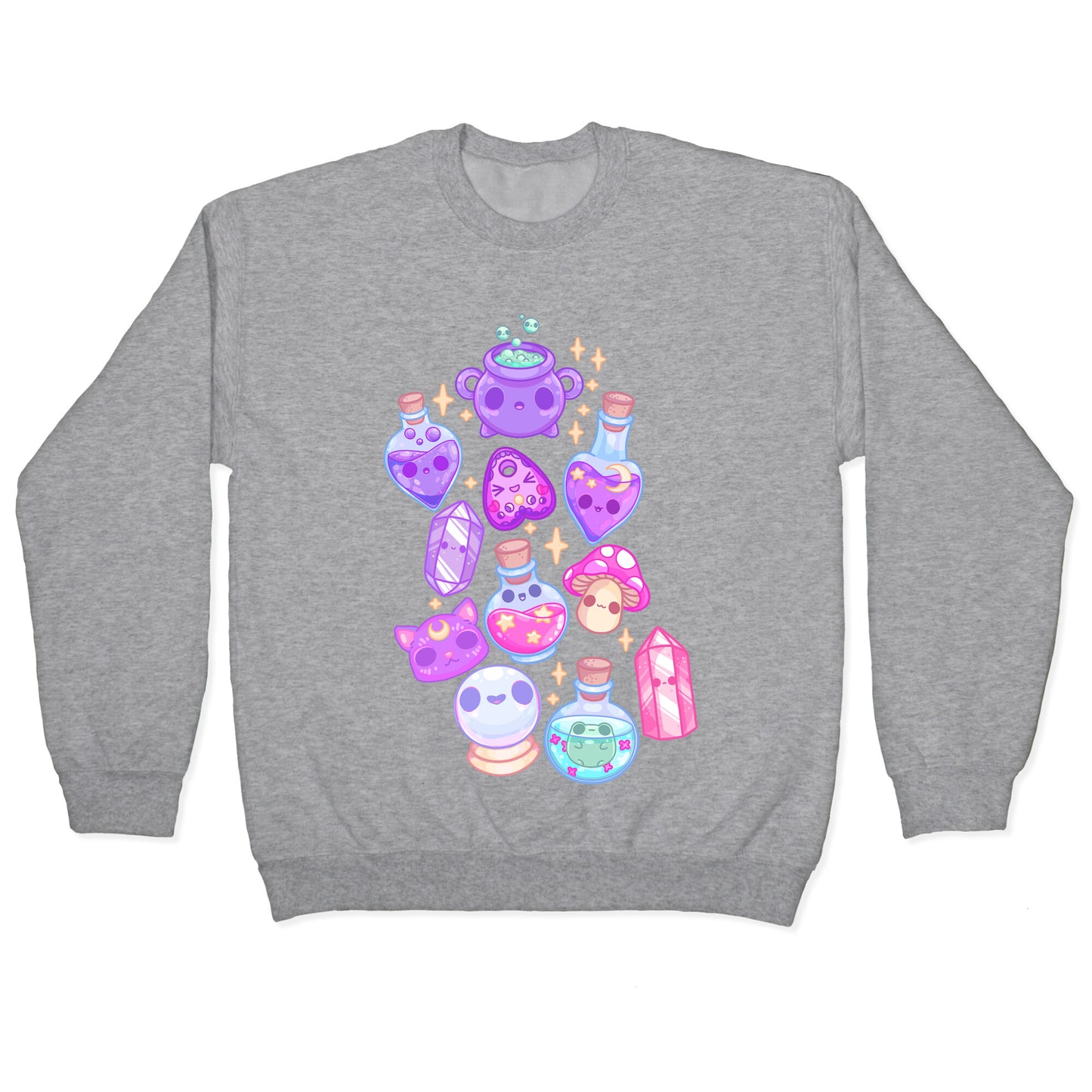 Kawaii Witchy Pattern Crewneck Sweatshirt
