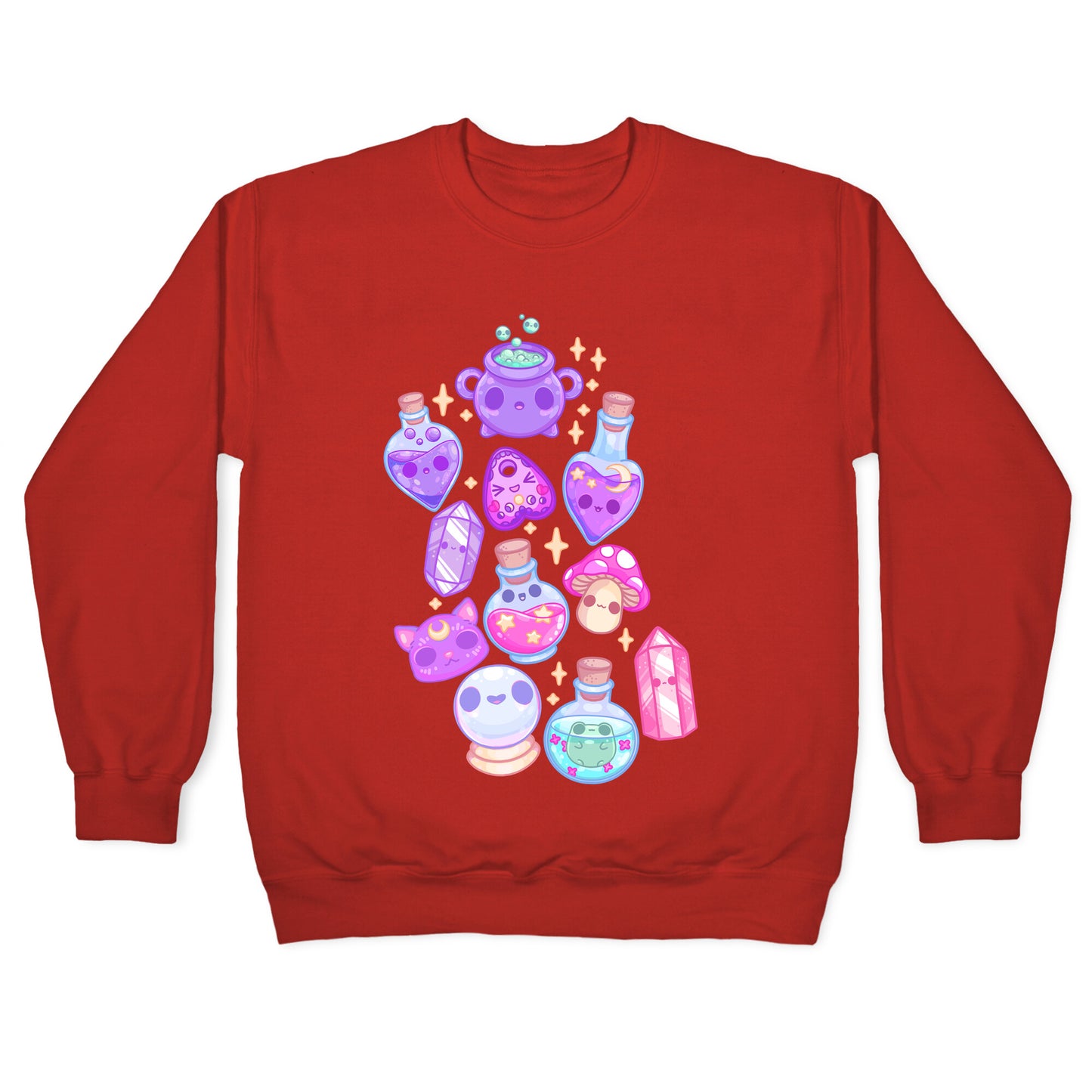 Kawaii Witchy Pattern Crewneck Sweatshirt
