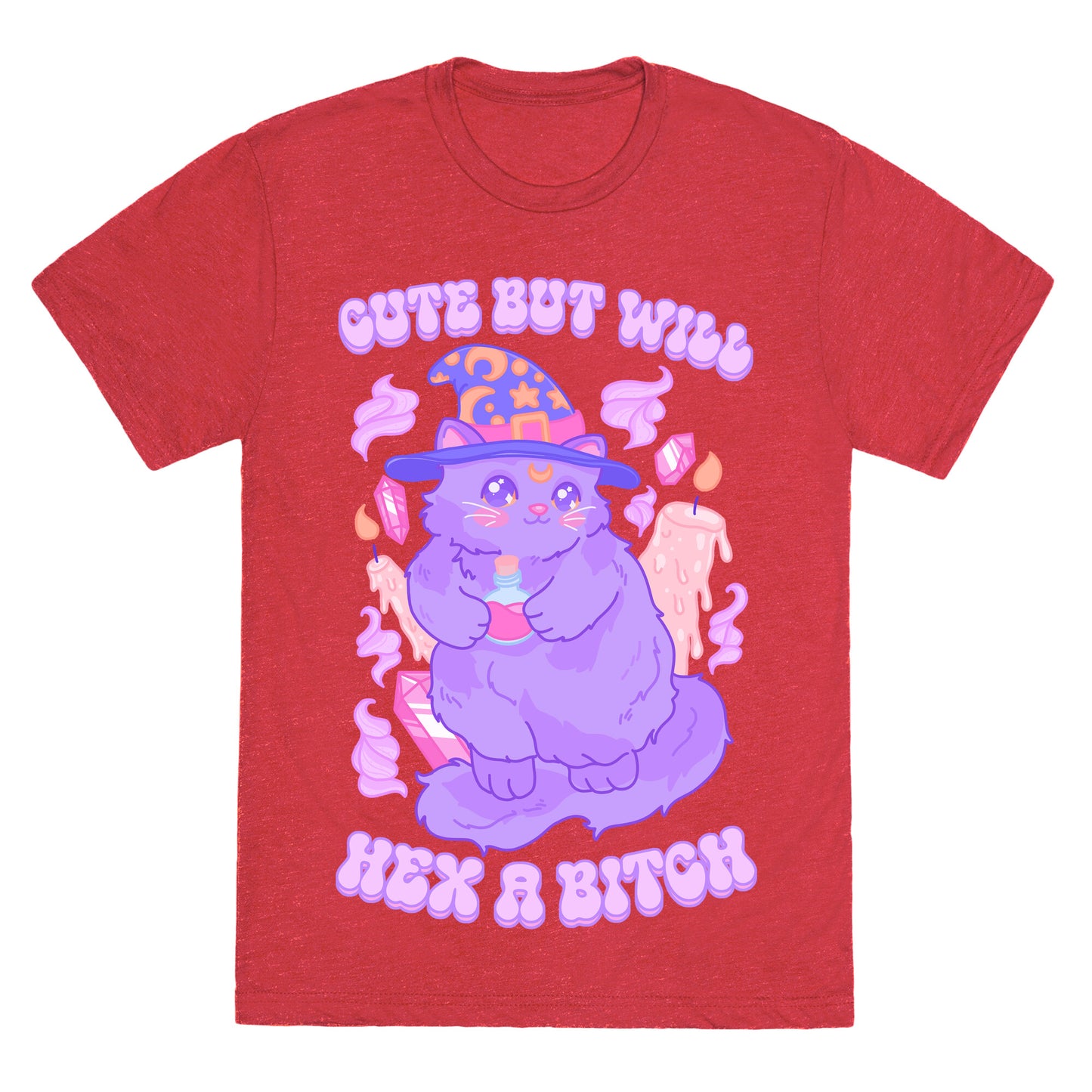 Cute But Will Hex a Bitch Cat Unisex Triblend Tee