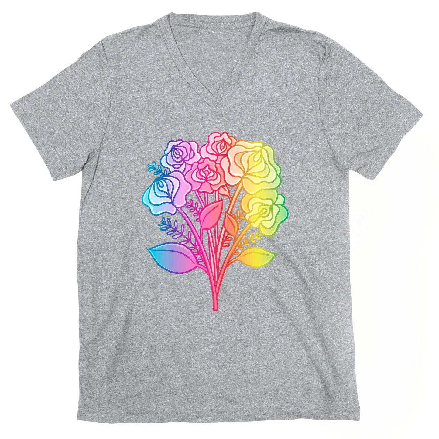 Rainbow Vulva Bouquet V-Neck