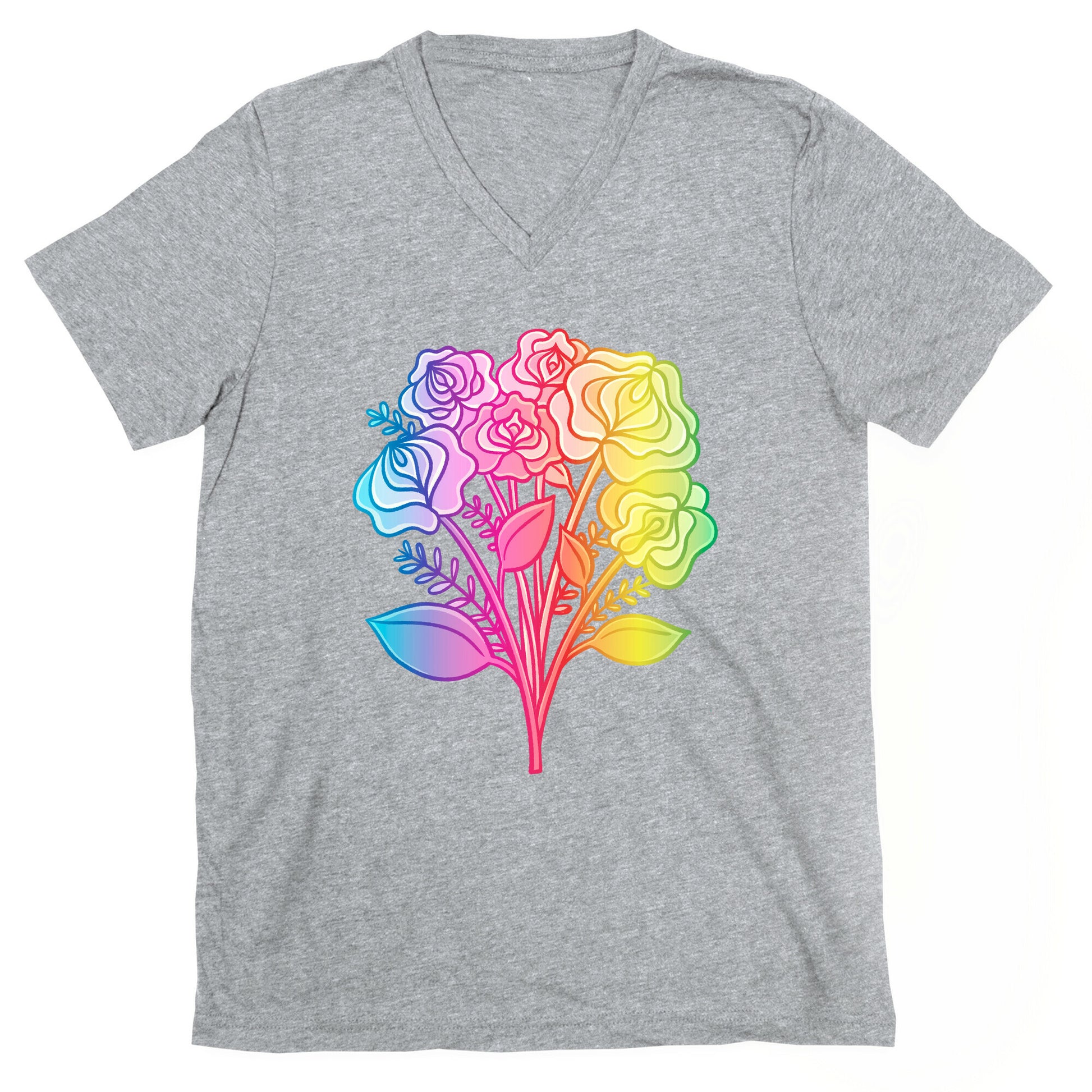 Rainbow Vulva Bouquet V-Neck