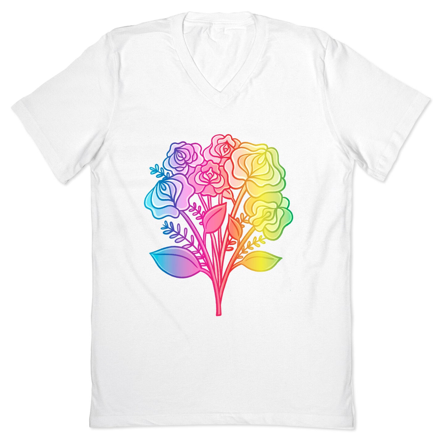 Rainbow Vulva Bouquet V-Neck