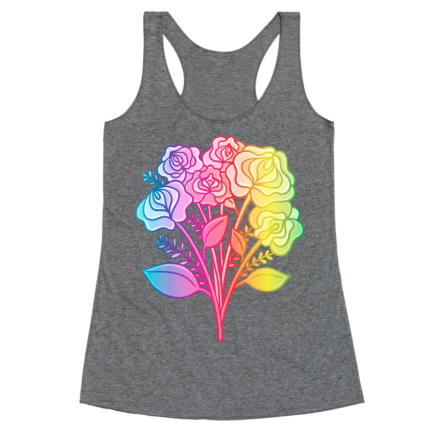 Rainbow Vulva Bouquet Racerback Tank
