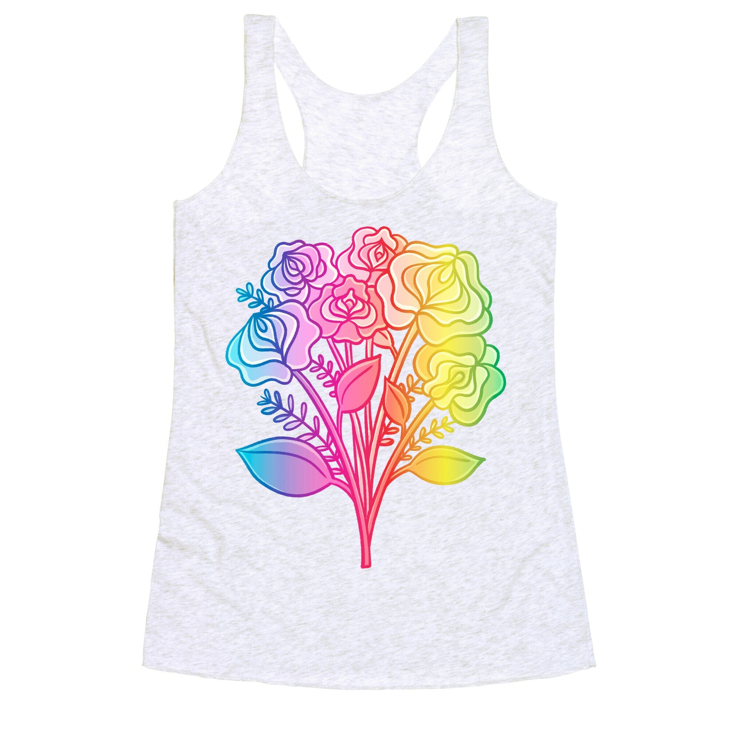 Rainbow Vulva Bouquet Racerback Tank