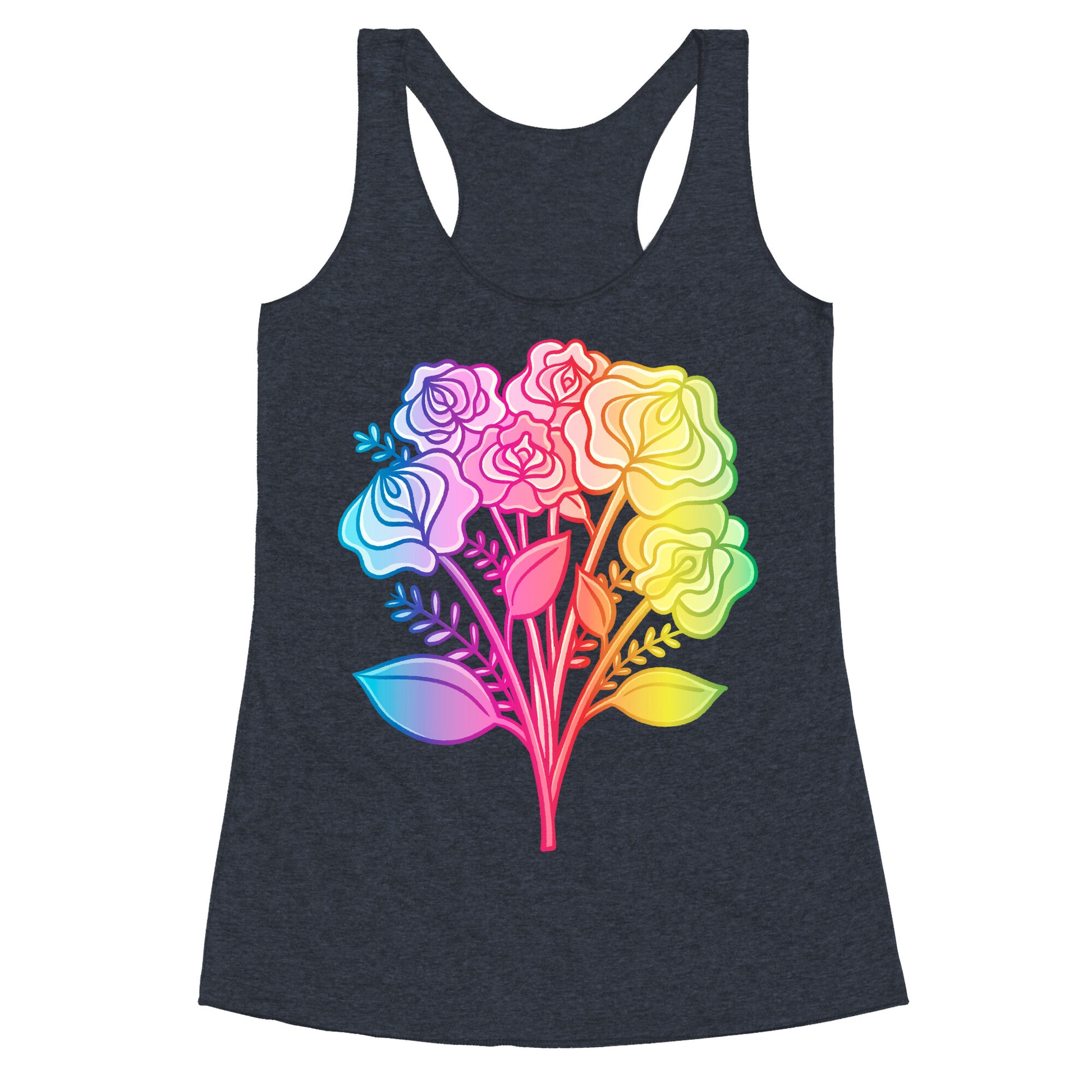 Rainbow Vulva Bouquet Racerback Tank