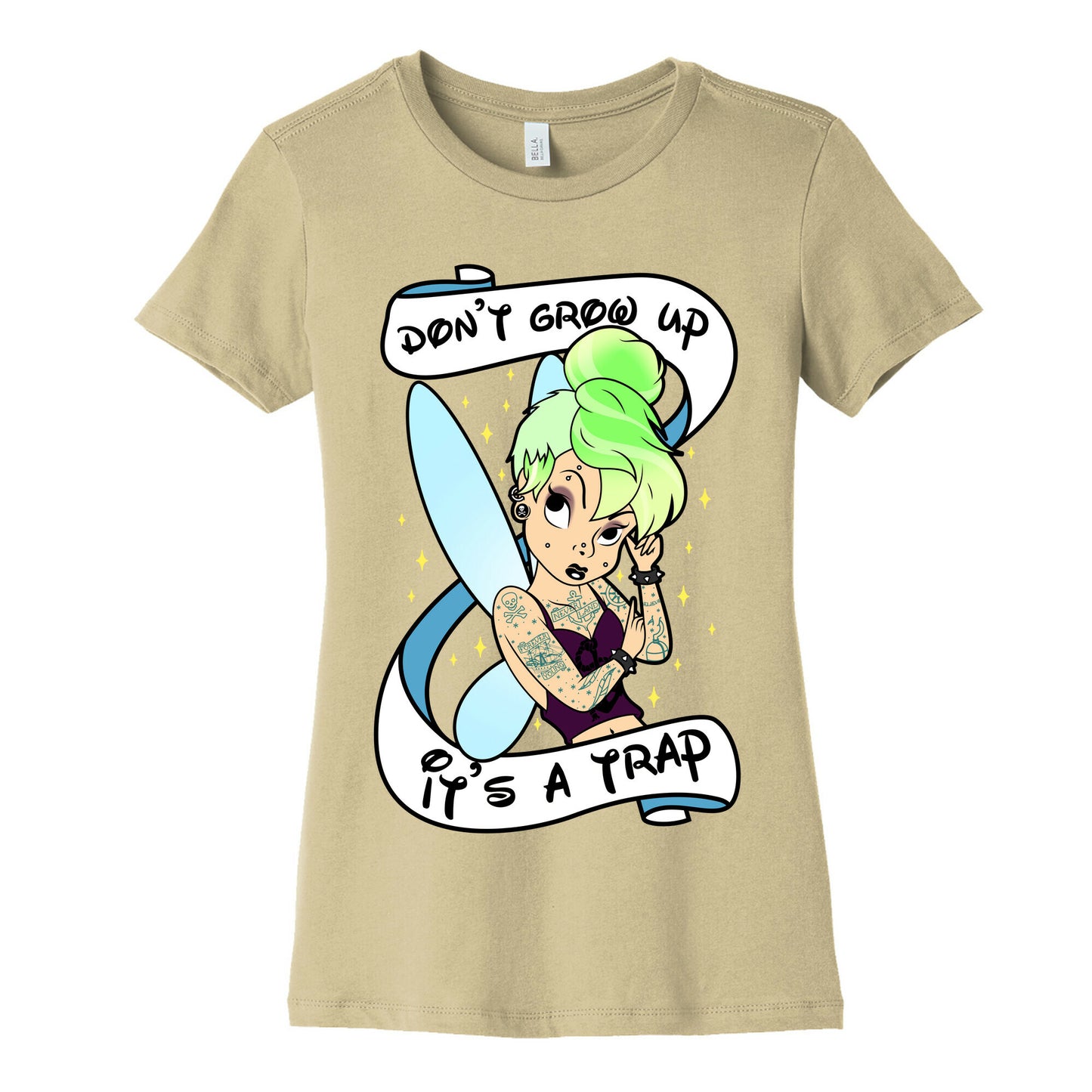 Punk Tinkerbell (Don't Grow Up It's A Trap) Women's Cotton Tee