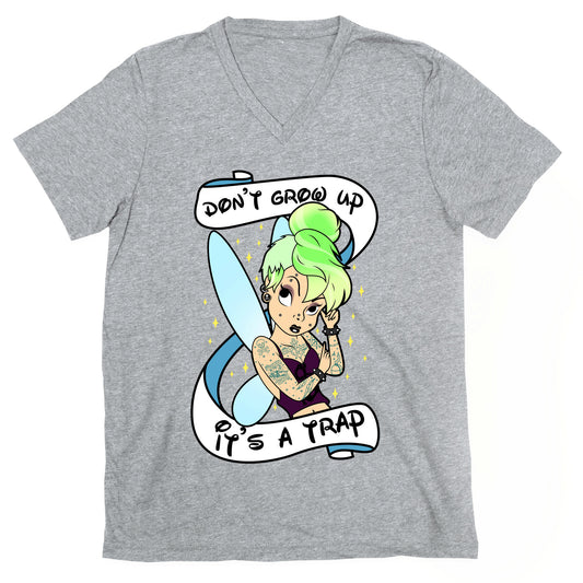 Punk Tinkerbell (Don't Grow Up It's A Trap) V-Neck