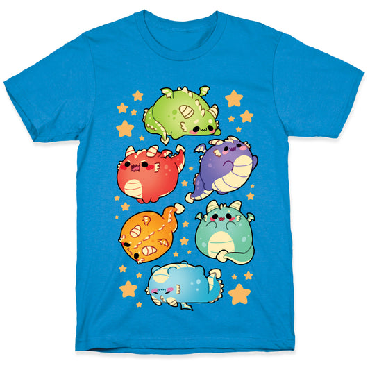 Kawaii Dragons Pattern T-Shirt