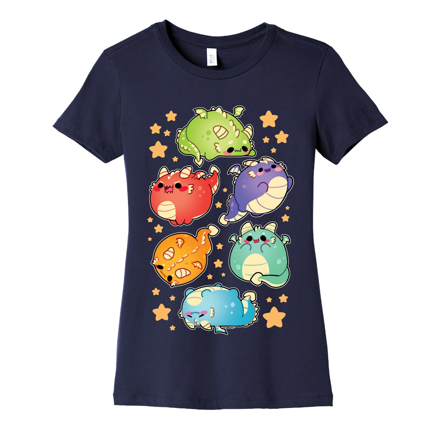 Kawaii Dragons Pattern Women's Cotton Tee