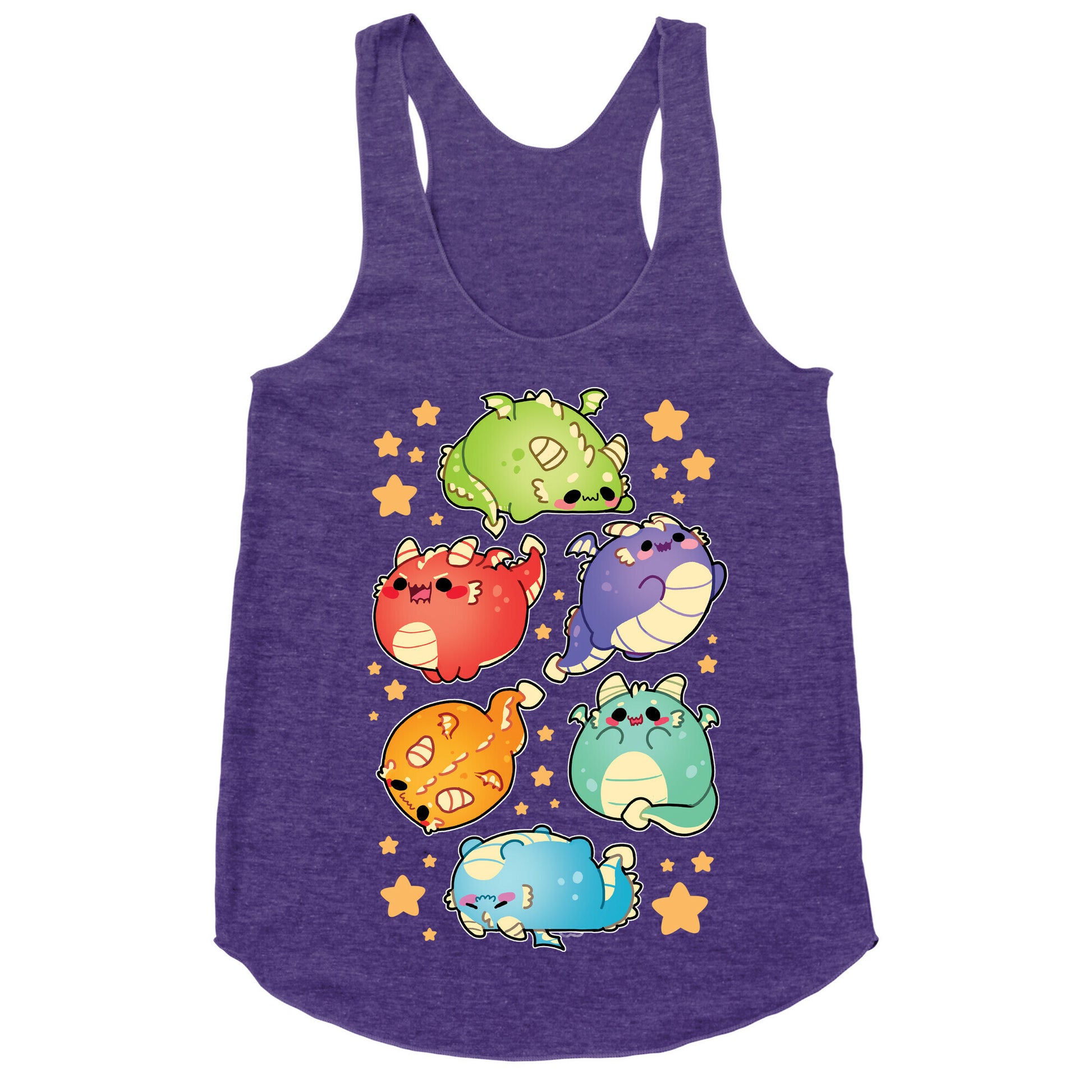Kawaii Dragons Pattern Racerback Tank