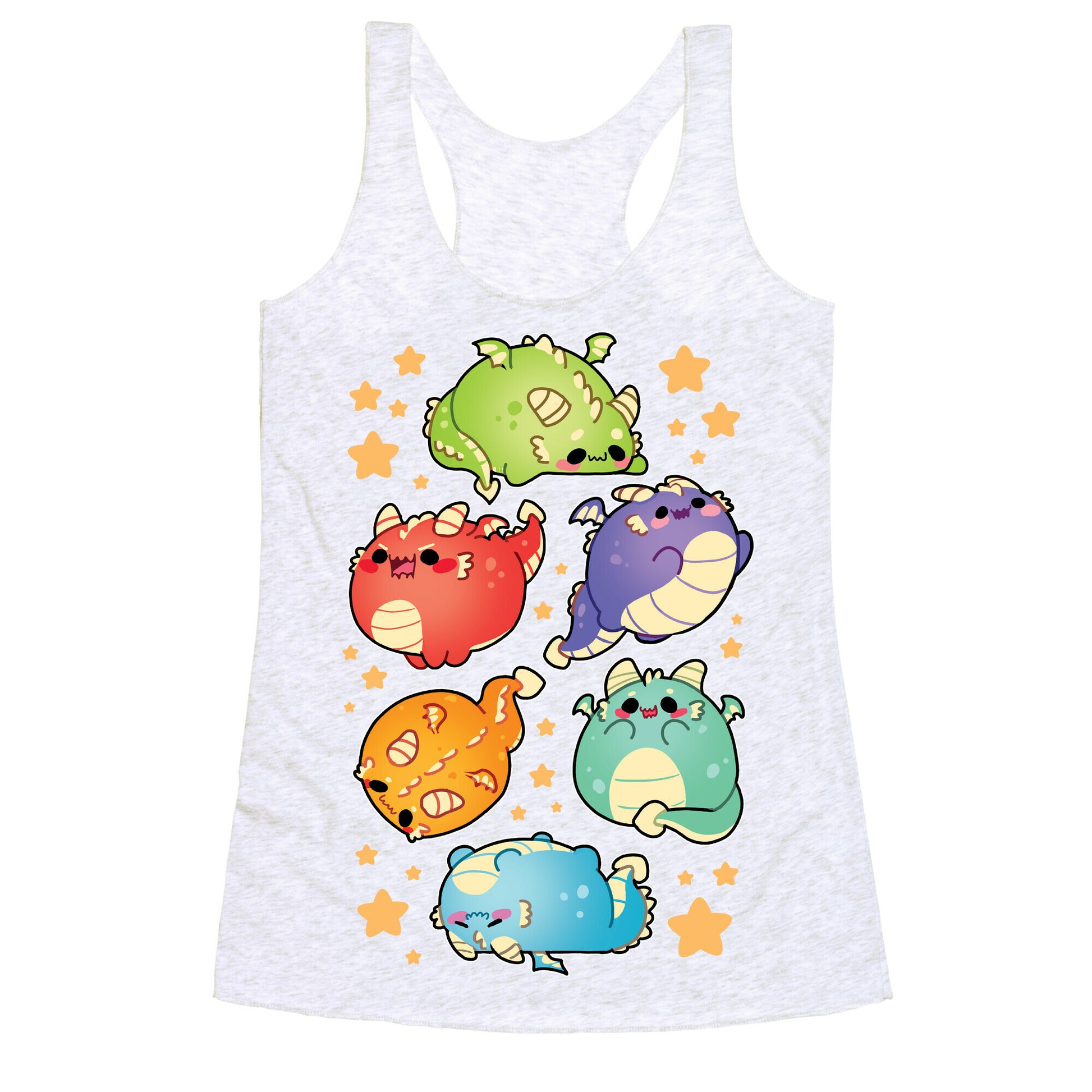 Kawaii Dragons Pattern Racerback Tank