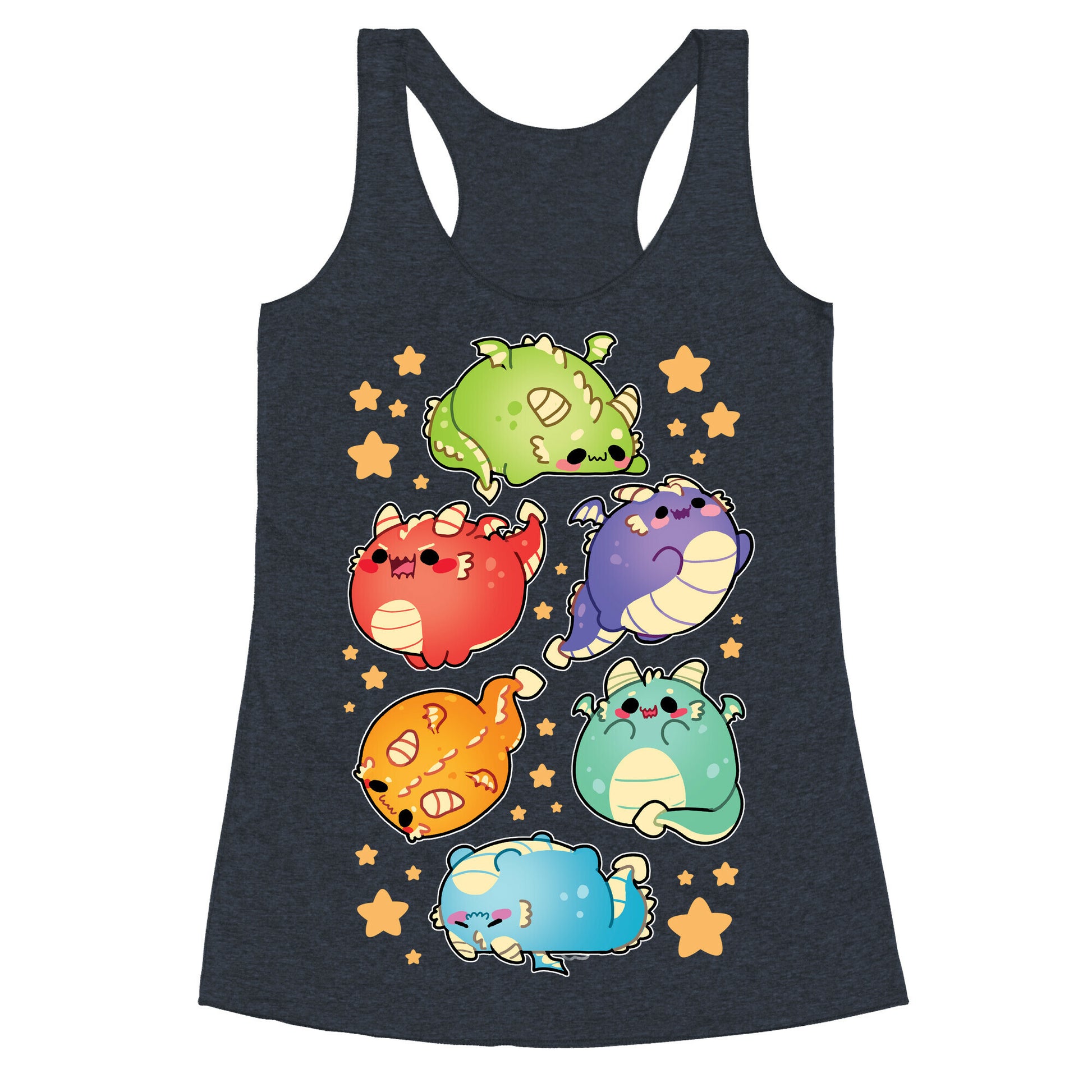 Kawaii Dragons Pattern Racerback Tank