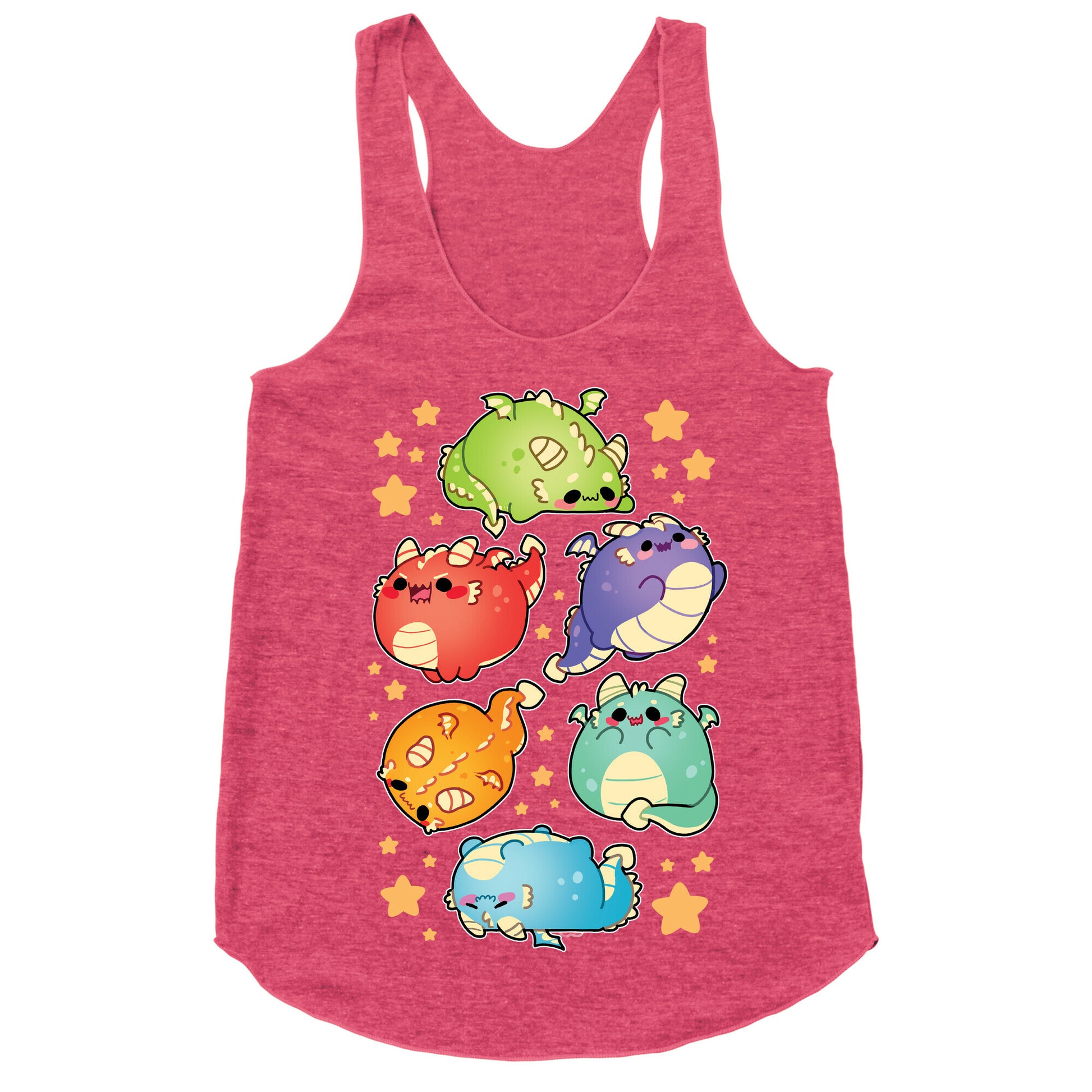 Kawaii Dragons Pattern Racerback Tank