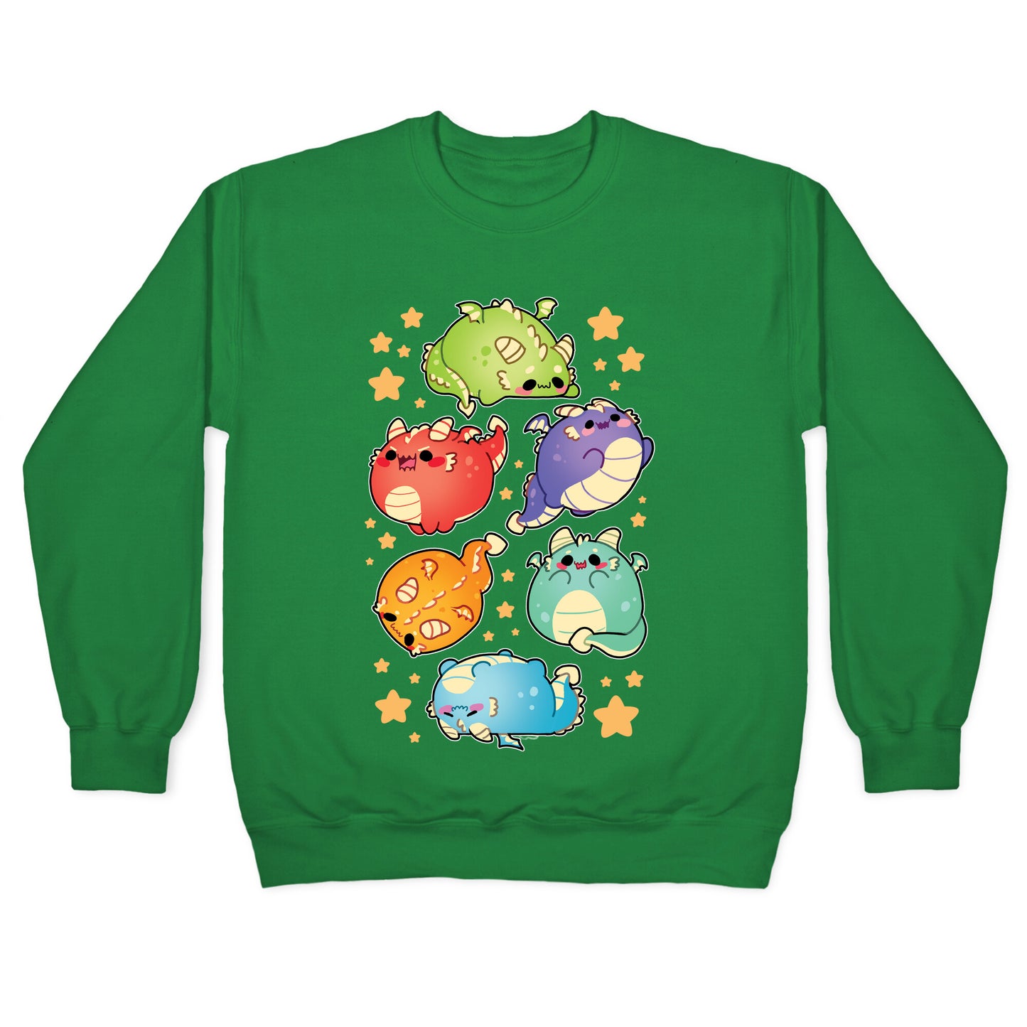Kawaii Dragons Pattern Crewneck Sweatshirt