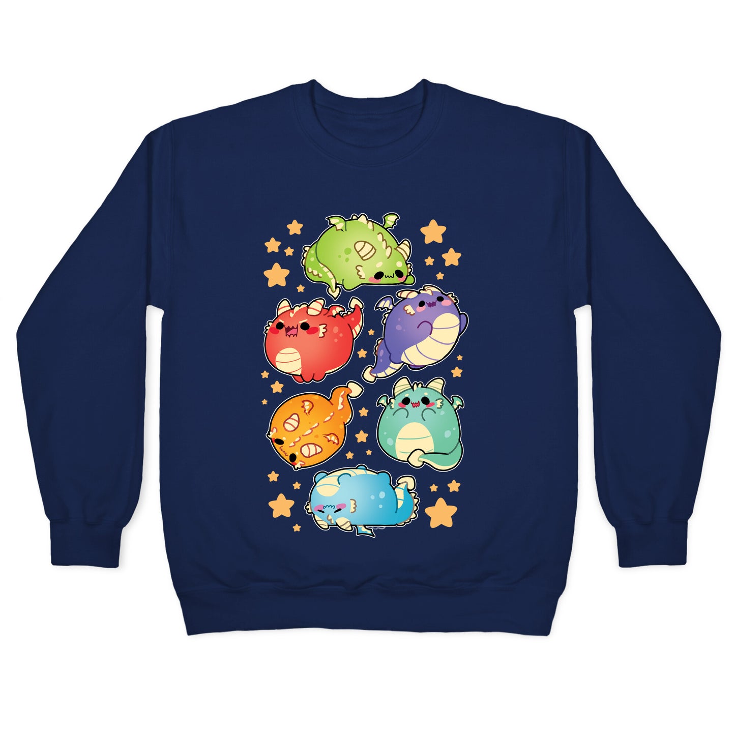 Kawaii Dragons Pattern Crewneck Sweatshirt