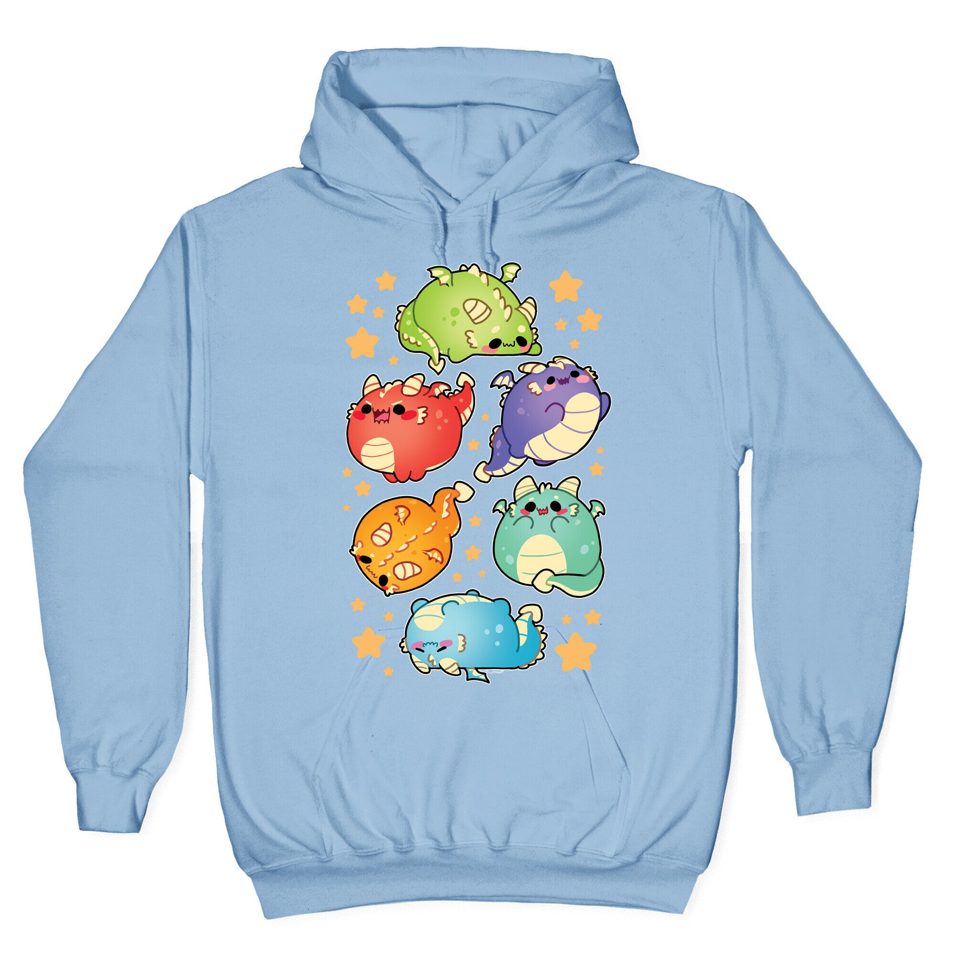 Kawaii Dragons Pattern Hoodie