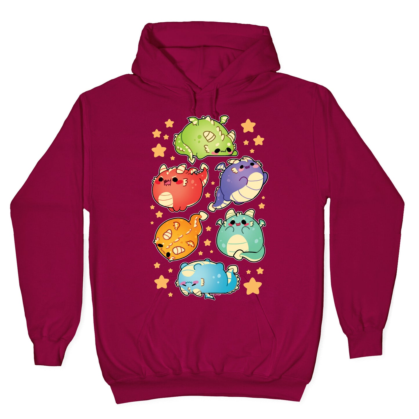 Kawaii Dragons Pattern Hoodie