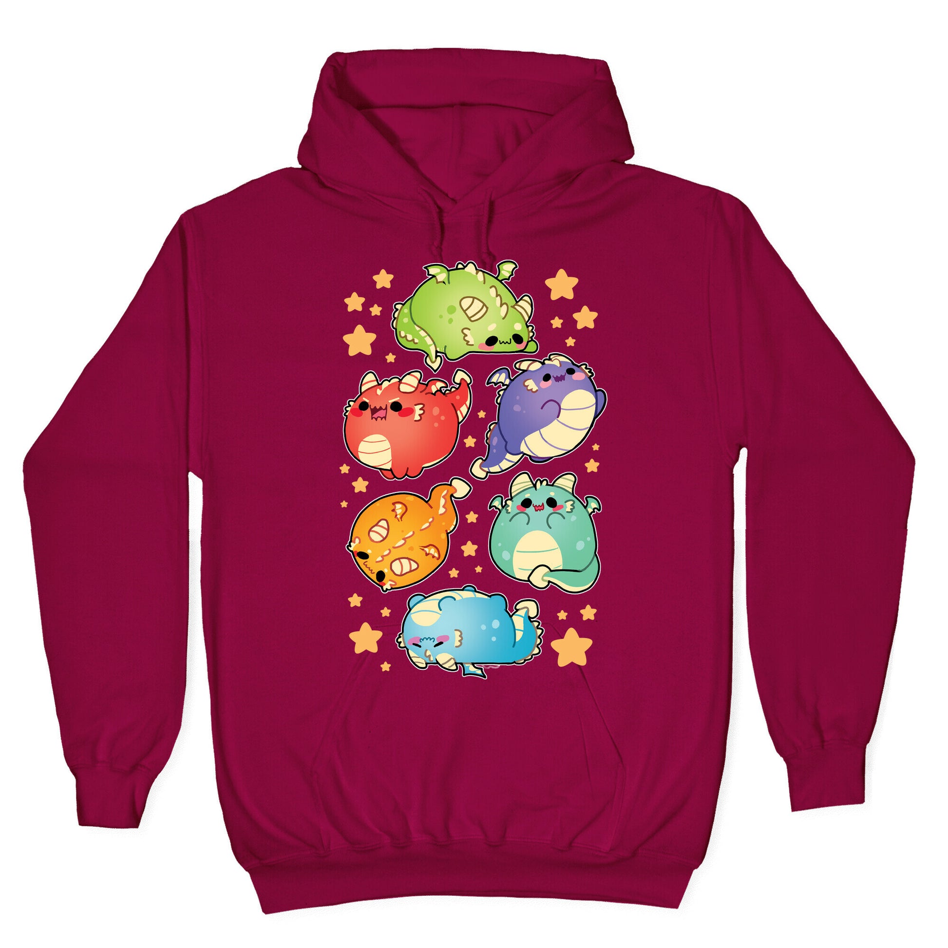 Kawaii Dragons Pattern Hoodie